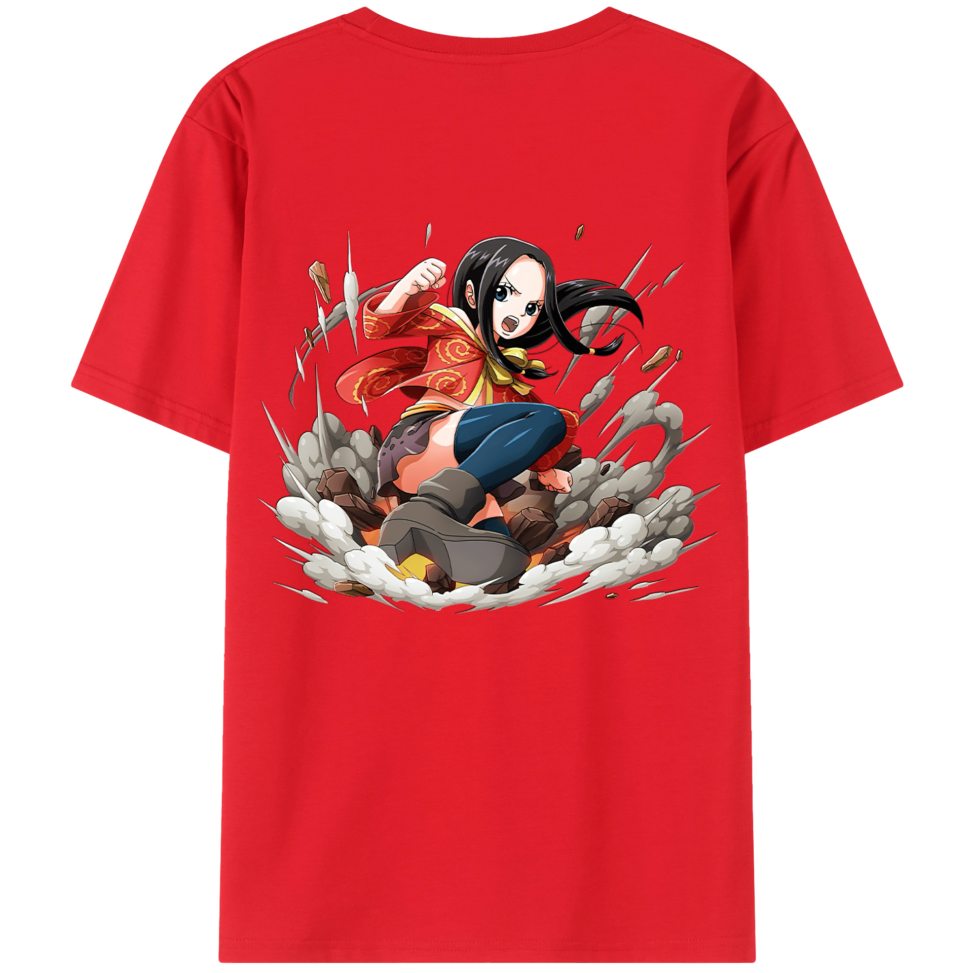 ワンピース ボア・ハンコック ONE PIECE Boa·Hancock 綿100％ メンズ半袖Tシャツ（バックプリント） 通気性