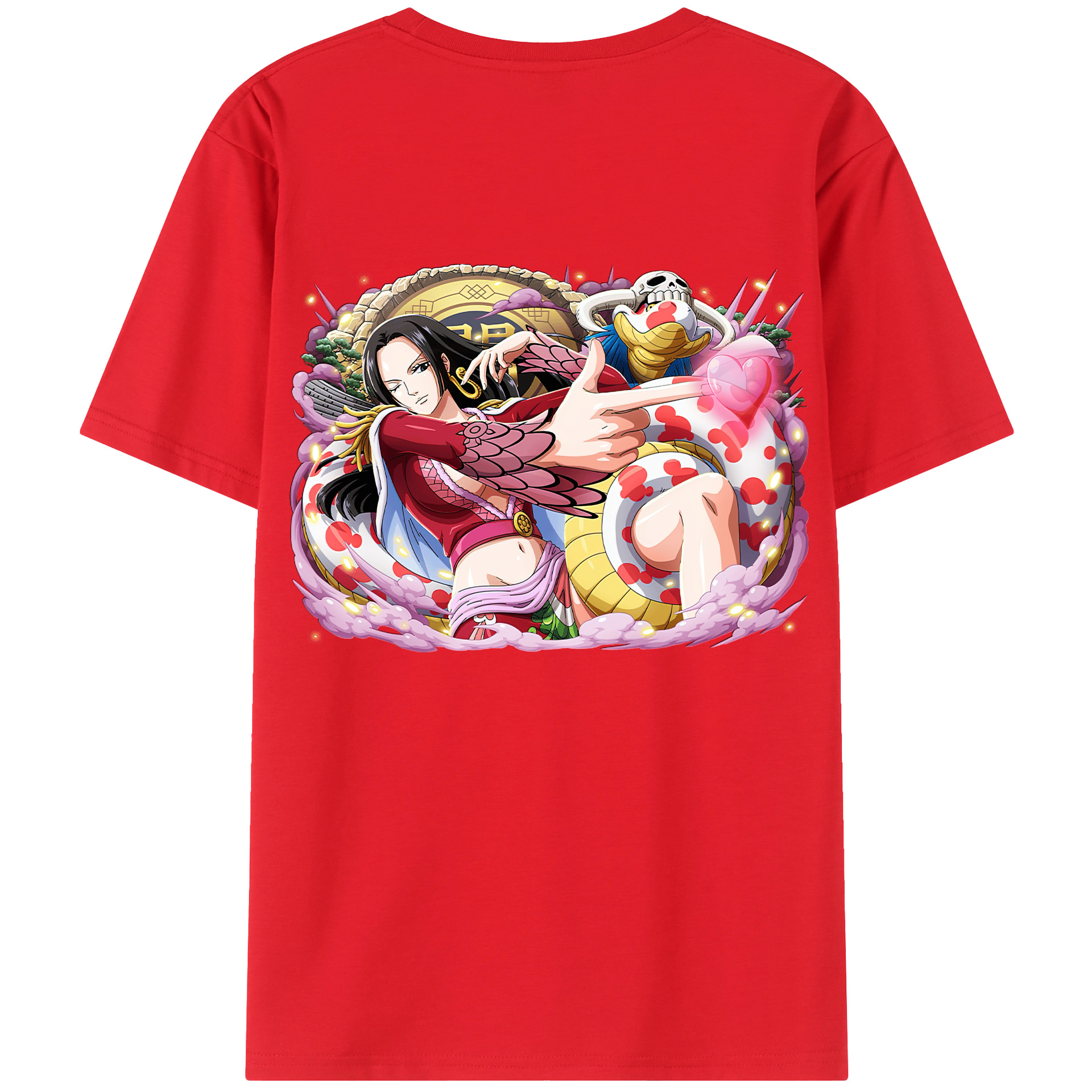 ワンピース ボア・ハンコック ONE PIECE Boa·Hancock 綿100％ メンズ半袖Tシャツ（バックプリント） 通気性