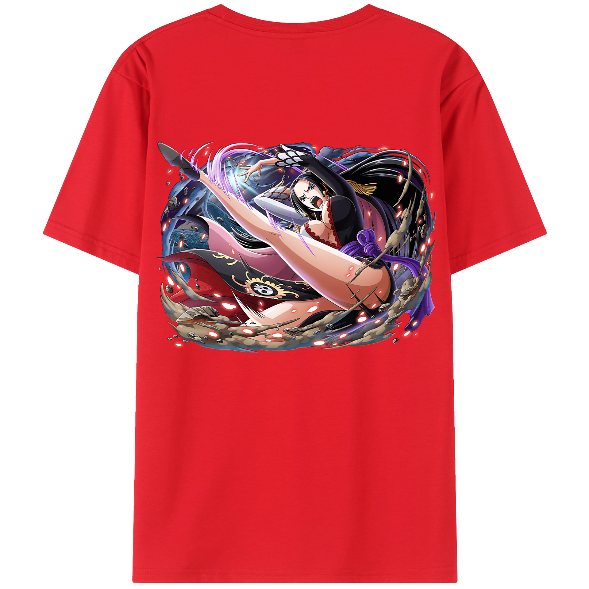 ワンピース ボア・ハンコック ONE PIECE Boa·Hancock 綿100％ メンズ半袖Tシャツ（バックプリント） 通気性
