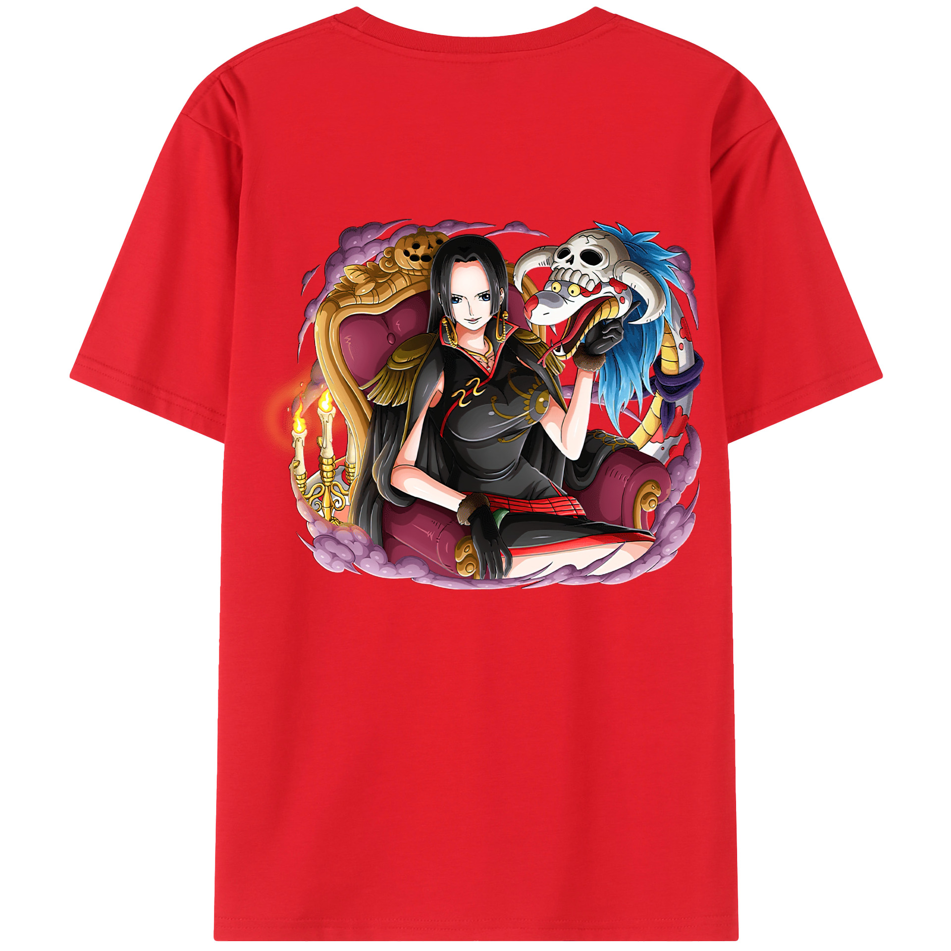 ワンピース ボア・ハンコック ONE PIECE Boa·Hancock 綿100％ メンズ半袖Tシャツ（バックプリント） 通気性