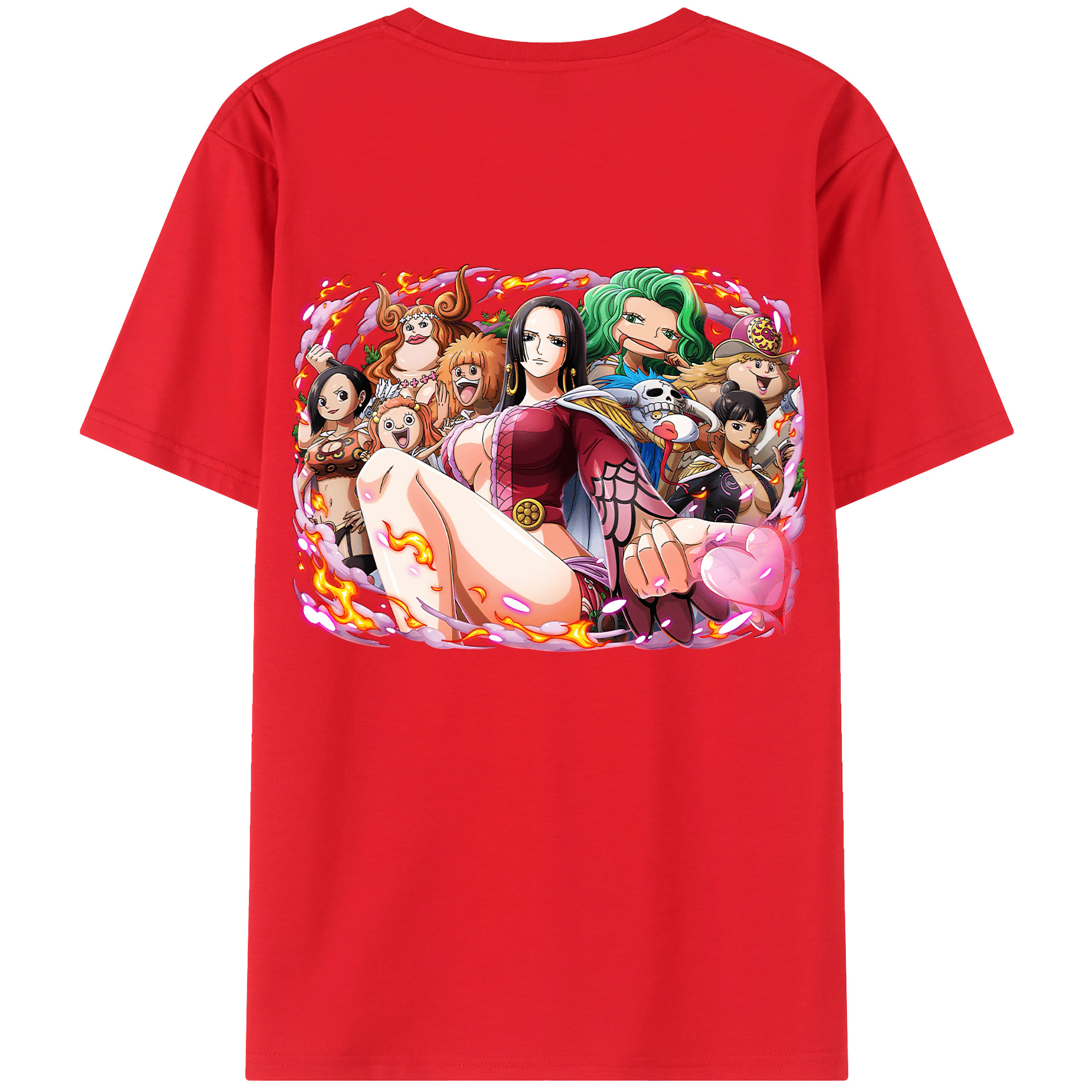ワンピース ボア・ハンコック ONE PIECE Boa·Hancock 綿100％ メンズ半袖Tシャツ（バックプリント） 通気性