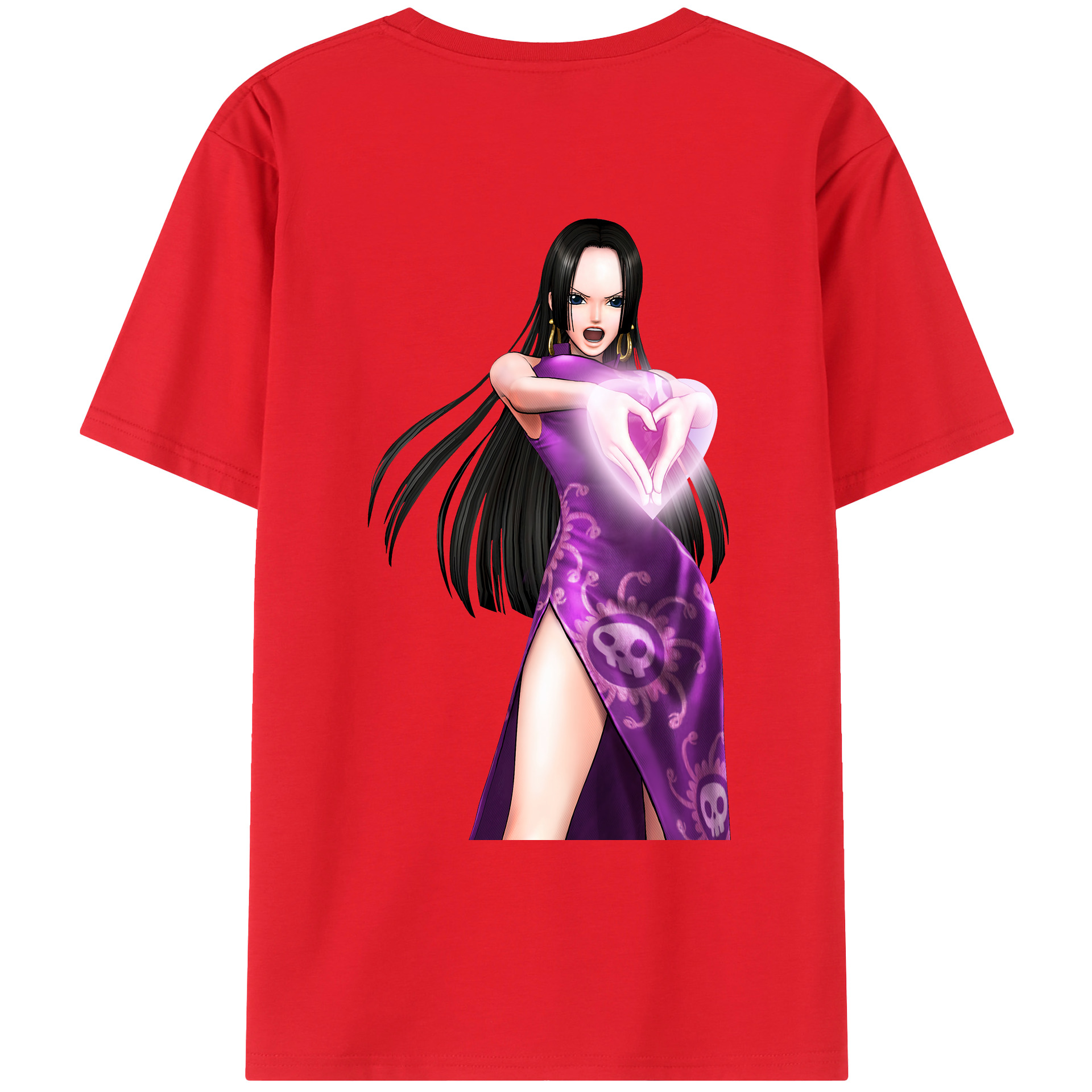 ワンピース ボア・ハンコック ONE PIECE Boa·Hancock 綿100％ メンズ半袖Tシャツ（バックプリント） 通気性