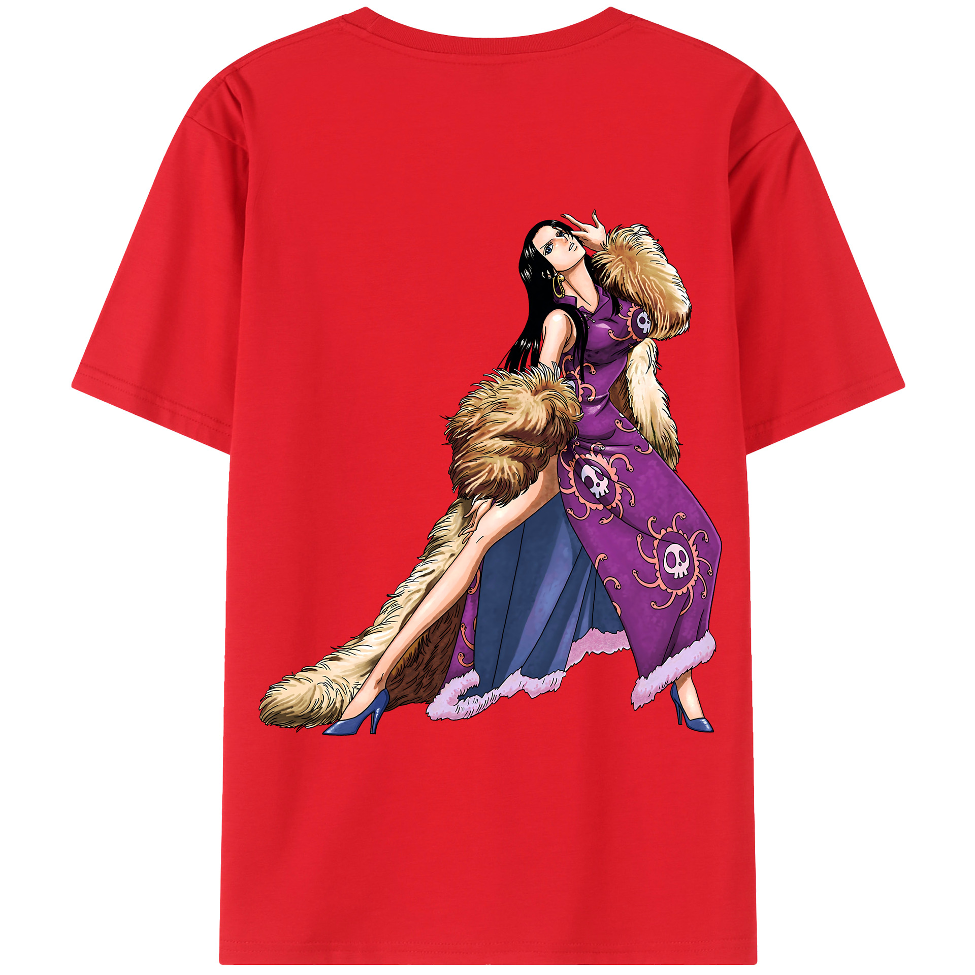 ワンピース ボア・ハンコック ONE PIECE Boa·Hancock 綿100％ メンズ半袖Tシャツ（バックプリント） 通気性