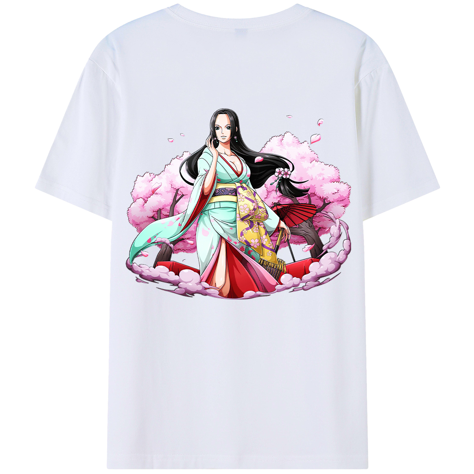ワンピース ボア・ハンコック ONE PIECE Boa·Hancock 綿100％ メンズ半袖Tシャツ（バックプリント） 通気性