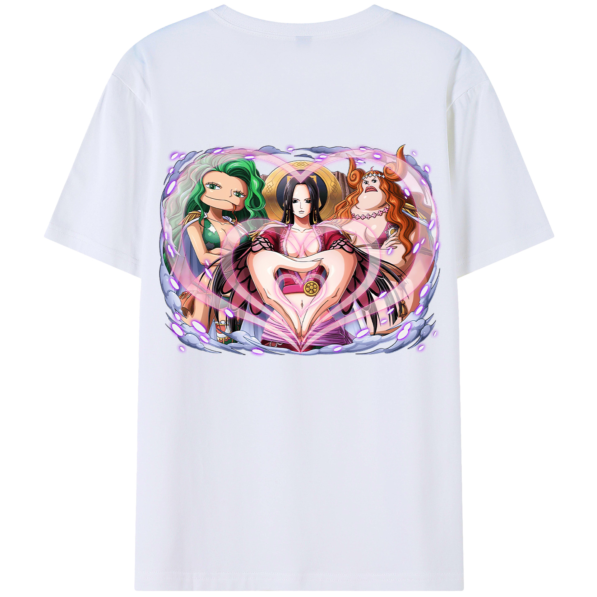 ワンピース ボア・ハンコック ONE PIECE Boa·Hancock 綿100％ メンズ半袖Tシャツ（バックプリント） 通気性