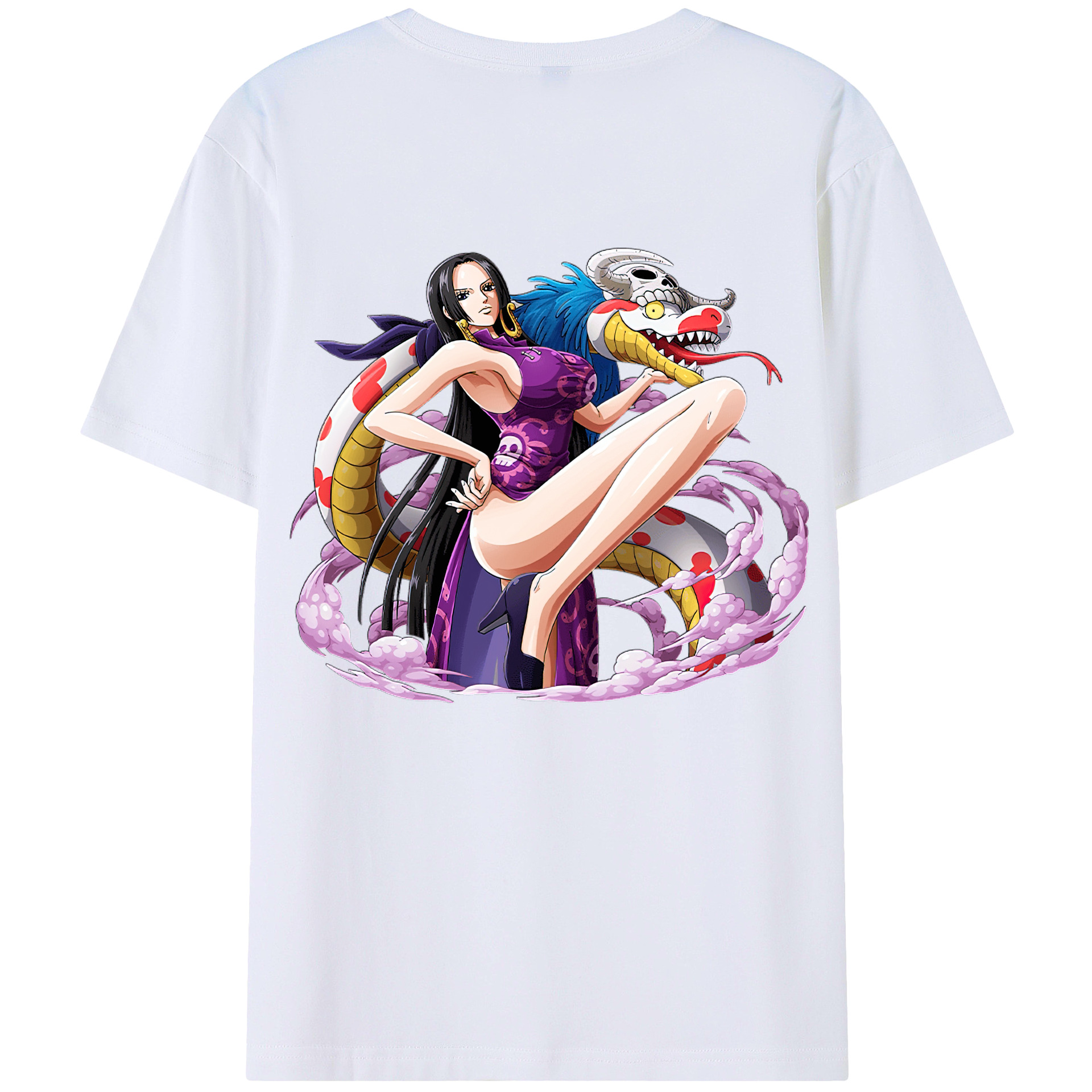 ワンピース ボア・ハンコック ONE PIECE Boa·Hancock 綿100％ メンズ半袖Tシャツ（バックプリント） 通気性