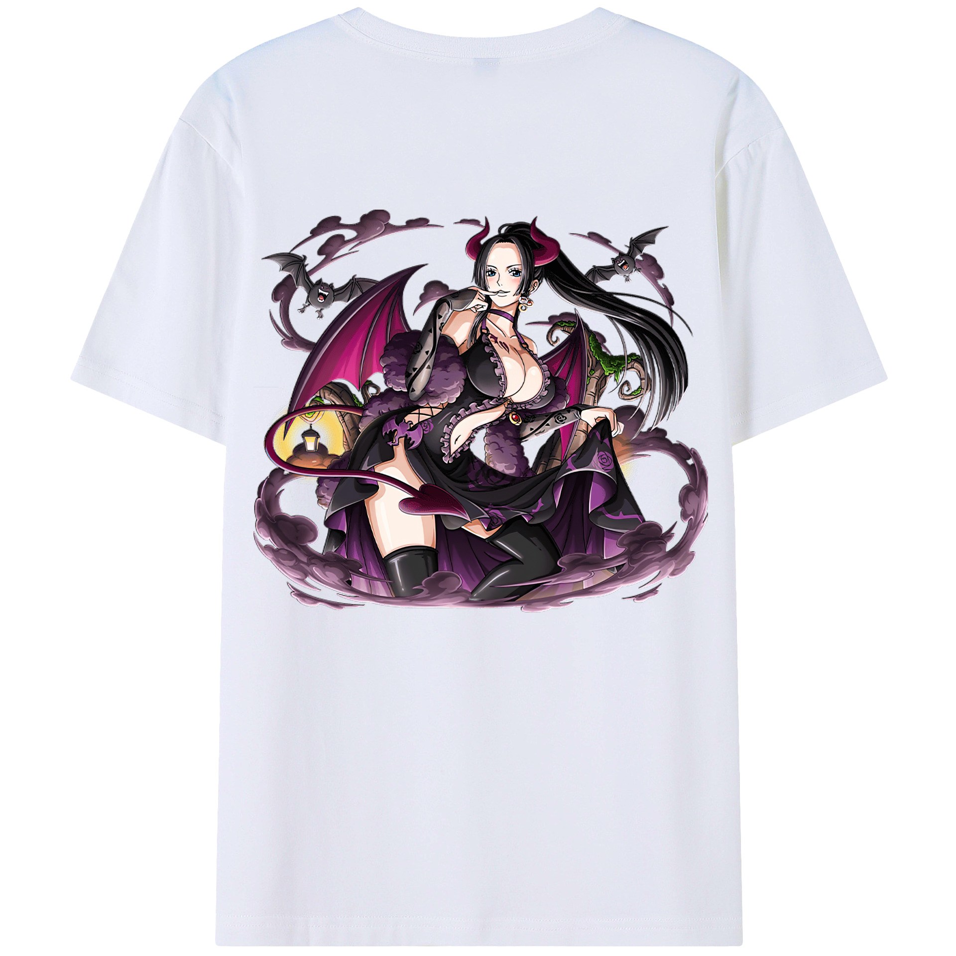 ワンピース ボア・ハンコック ONE PIECE Boa·Hancock 綿100％ メンズ半袖Tシャツ（バックプリント） 通気性