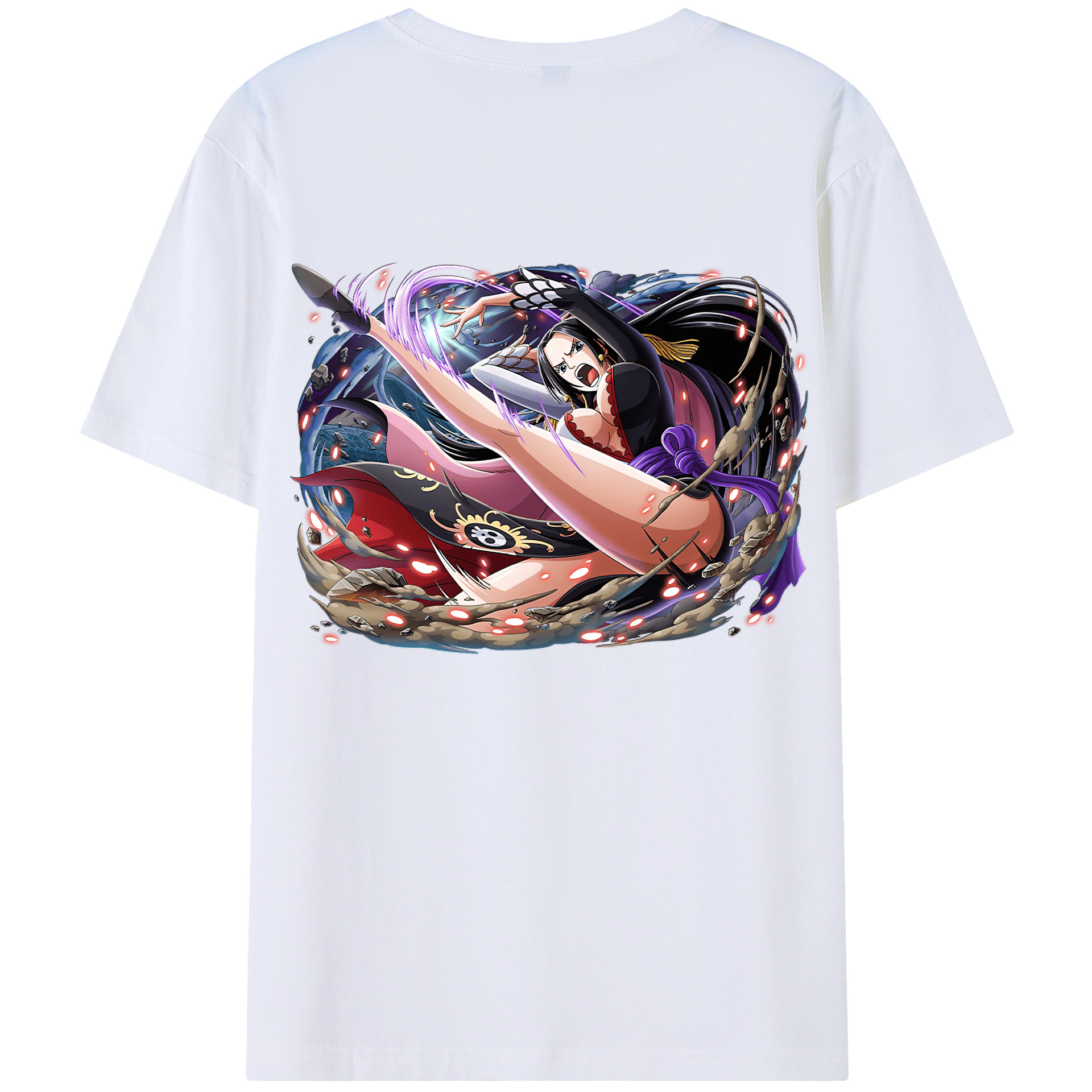 ワンピース ボア・ハンコック ONE PIECE Boa·Hancock 綿100％ メンズ半袖Tシャツ（バックプリント） 通気性