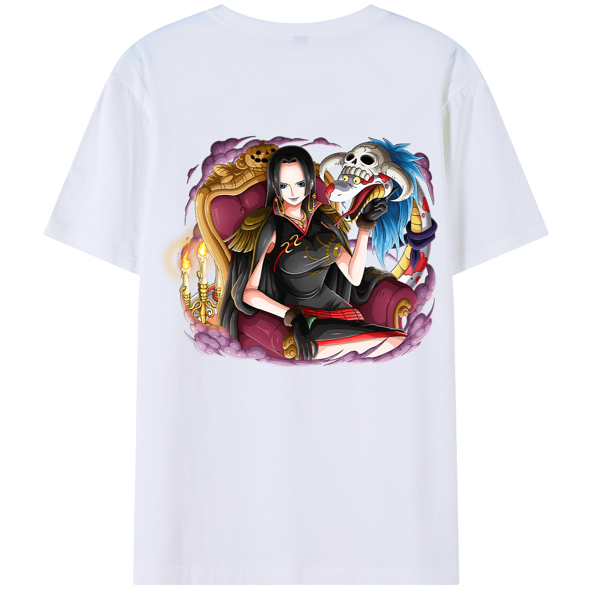ワンピース ボア・ハンコック ONE PIECE Boa·Hancock 綿100％ メンズ半袖Tシャツ（バックプリント） 通気性