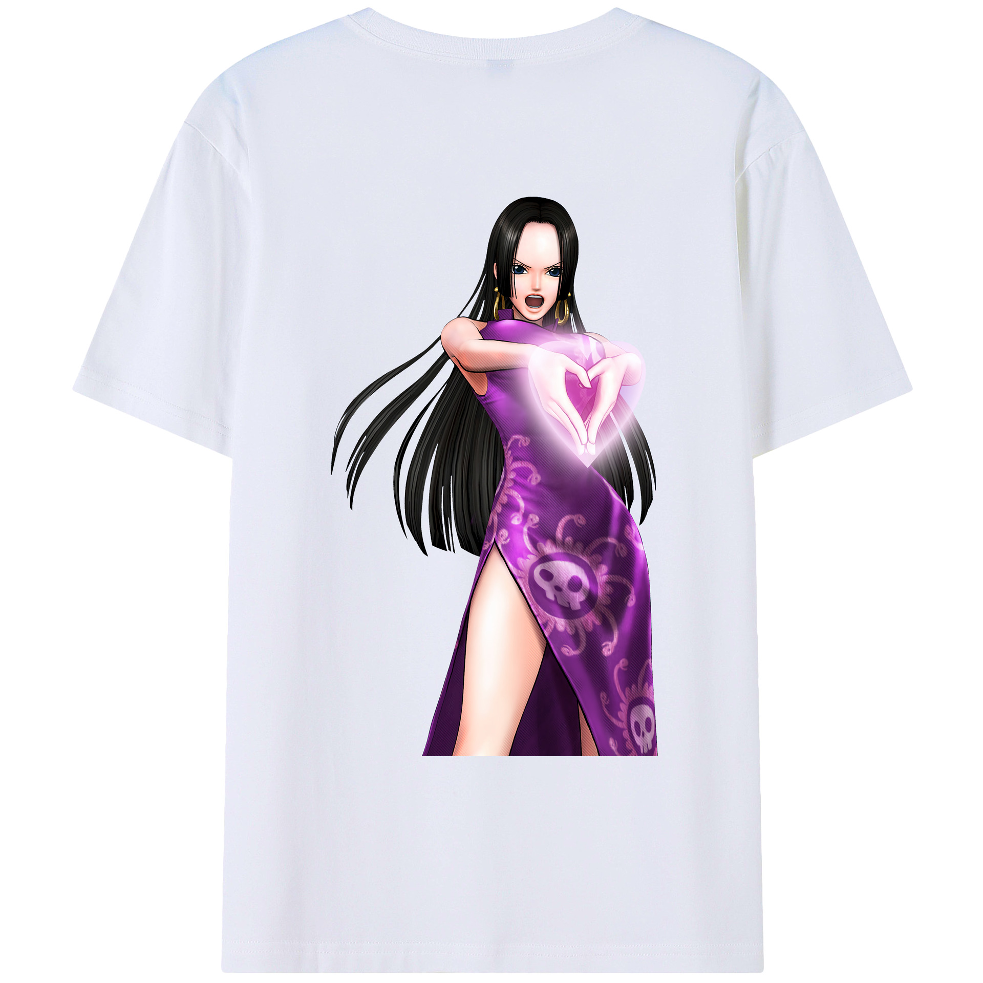 ワンピース ボア・ハンコック ONE PIECE Boa·Hancock 綿100％ メンズ半袖Tシャツ（バックプリント） 通気性