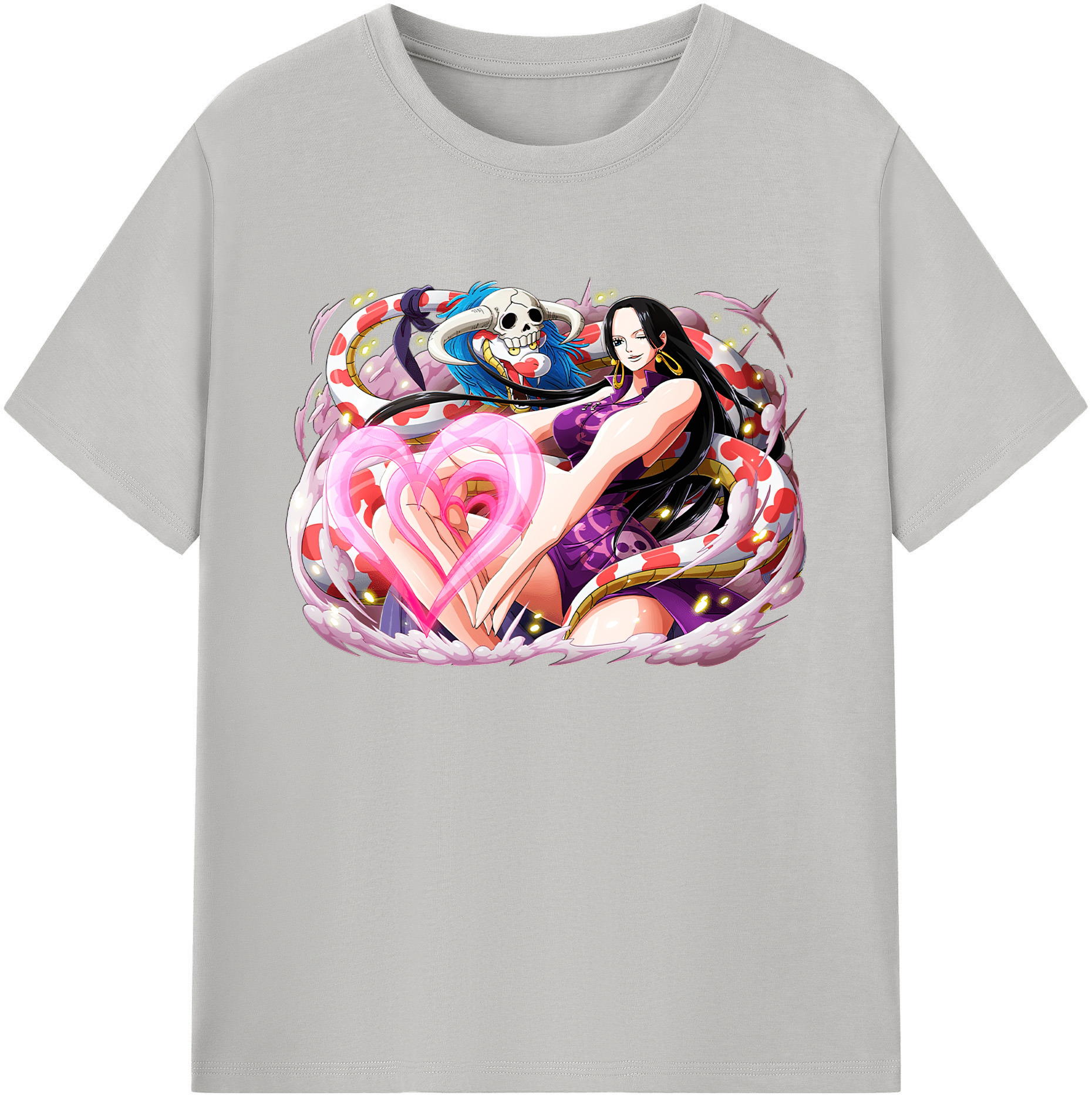 ワンピース ボア・ハンコック ONE PIECE Boa·Hancock 綿100％ メンズ半袖Tシャツ｜肌触りやわらか＆通気性