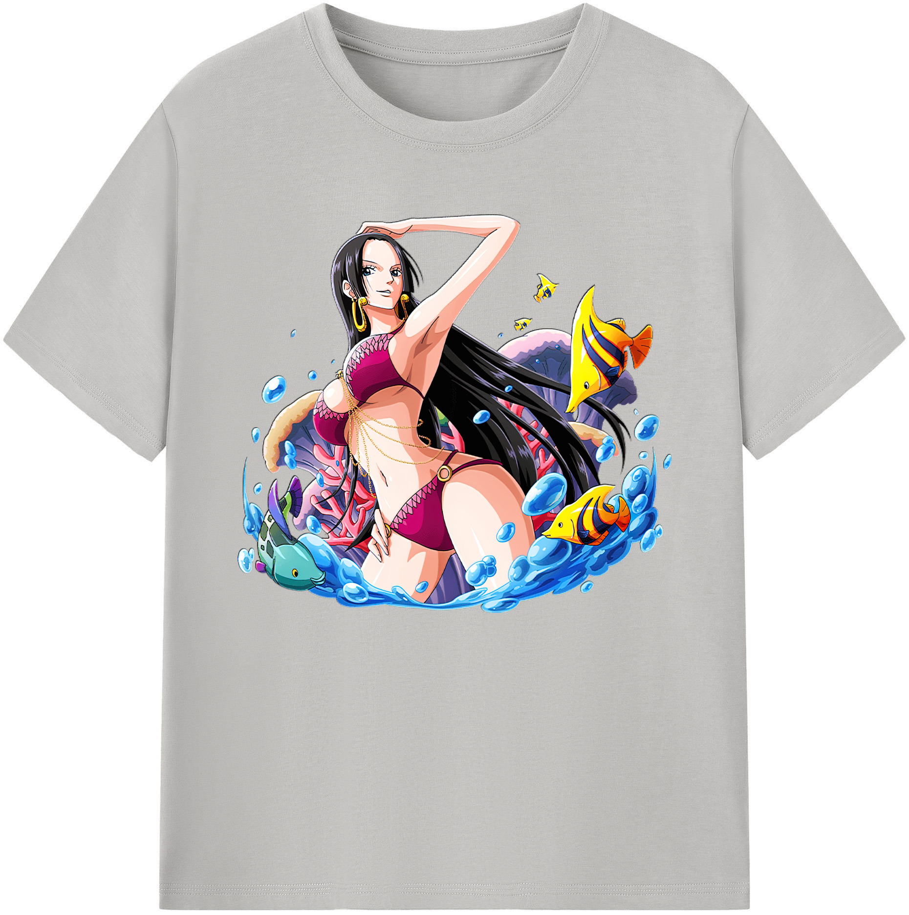 ワンピース ボア・ハンコック ONE PIECE Boa·Hancock 綿100％ メンズ半袖Tシャツ｜肌触りやわらか＆通気性