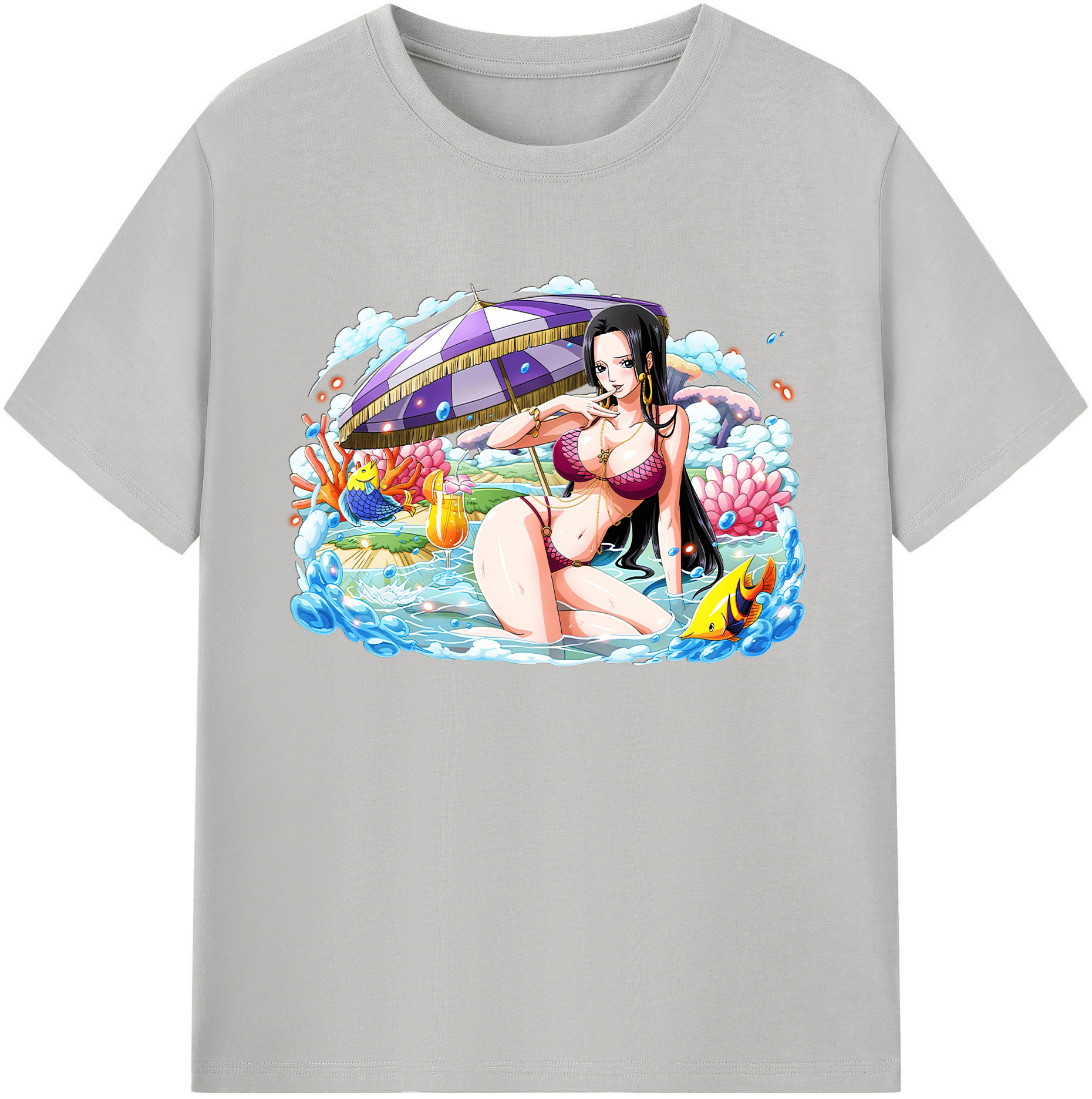 ワンピース ボア・ハンコック ONE PIECE Boa·Hancock 綿100％ メンズ半袖Tシャツ｜肌触りやわらか＆通気性
