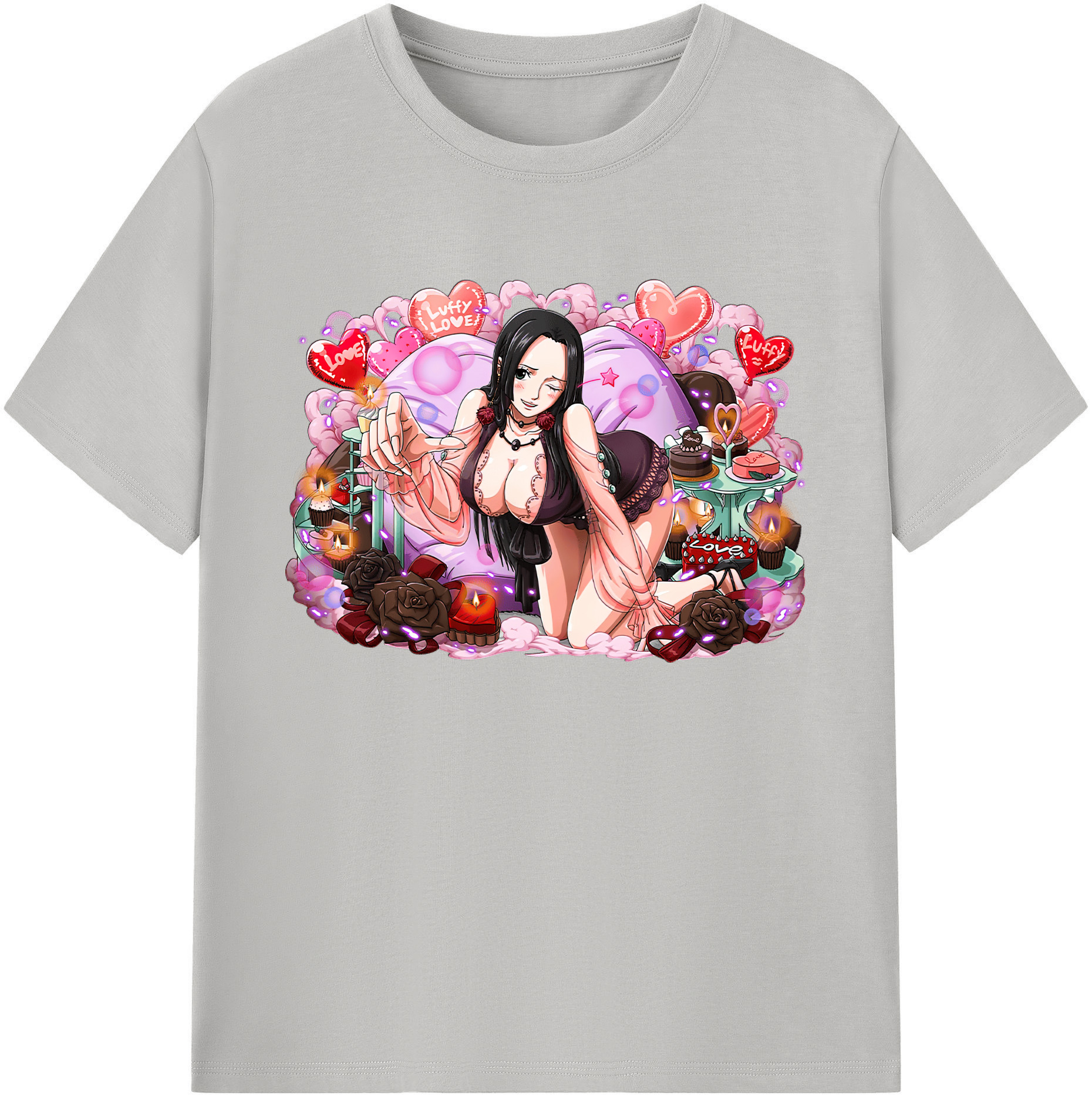 ワンピース ボア・ハンコック ONE PIECE Boa·Hancock 綿100％ メンズ半袖Tシャツ｜肌触りやわらか＆通気性