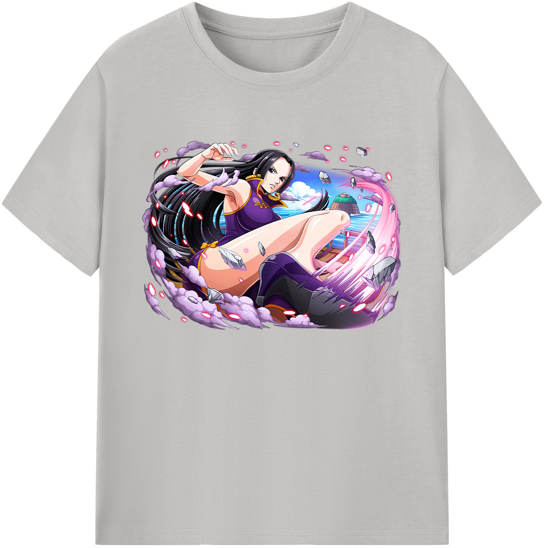 ワンピース ボア・ハンコック ONE PIECE Boa·Hancock 綿100％ メンズ半袖Tシャツ｜肌触りやわらか＆通気性