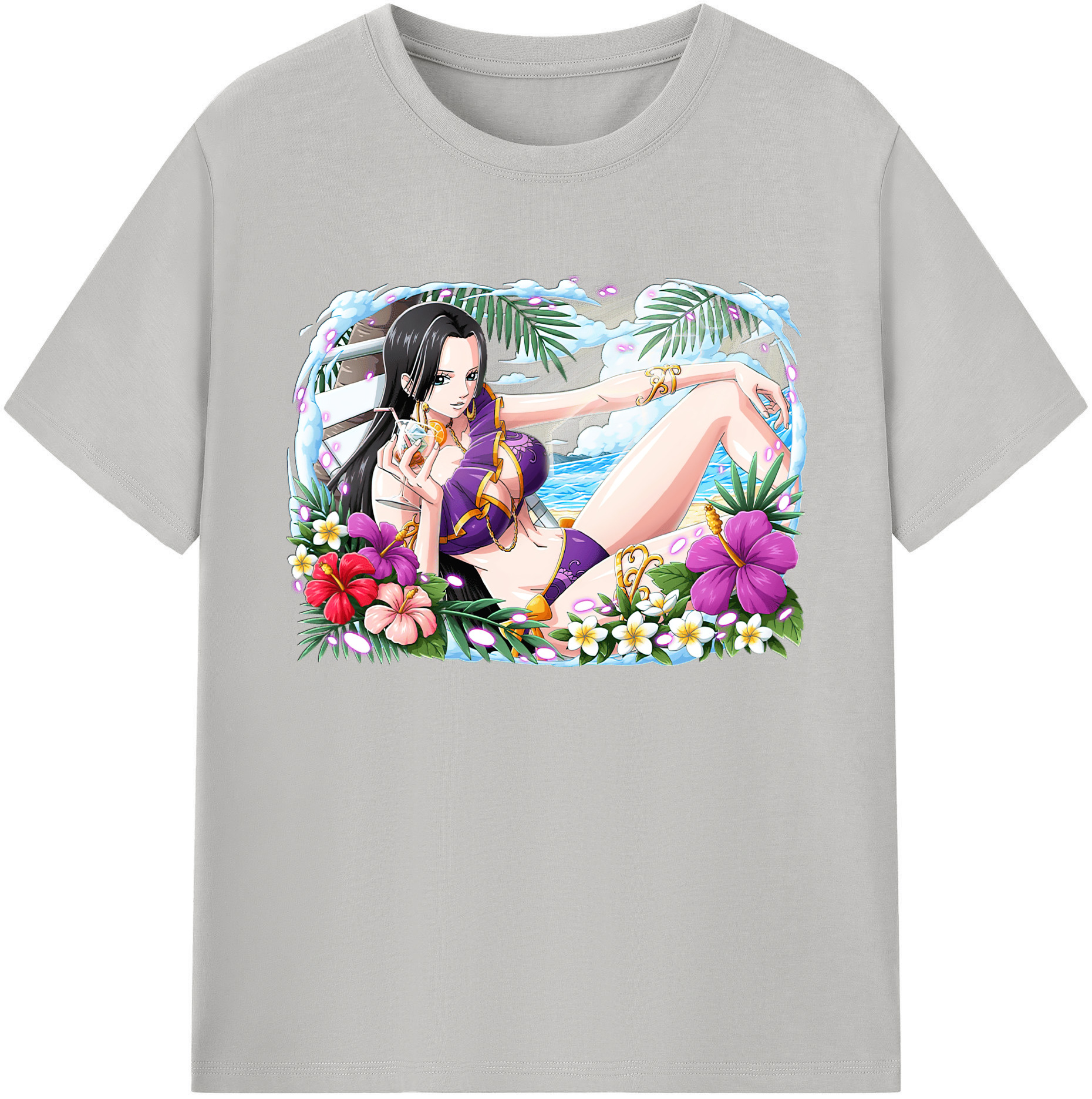 ワンピース ボア・ハンコック ONE PIECE Boa·Hancock 綿100％ メンズ半袖Tシャツ｜肌触りやわらか＆通気性