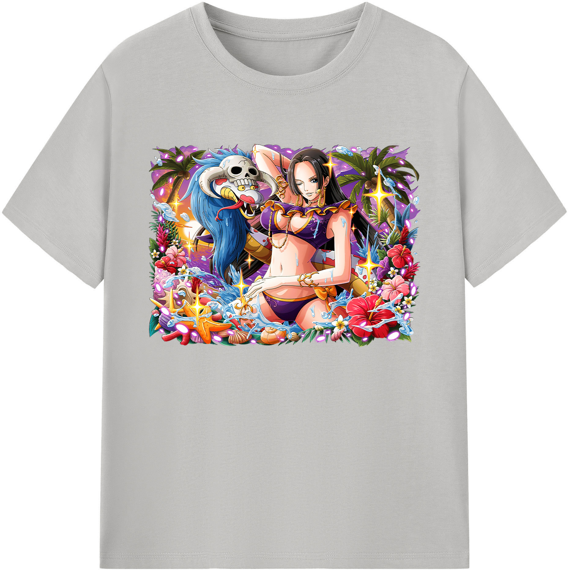 ワンピース ボア・ハンコック ONE PIECE Boa·Hancock 綿100％ メンズ半袖Tシャツ｜肌触りやわらか＆通気性