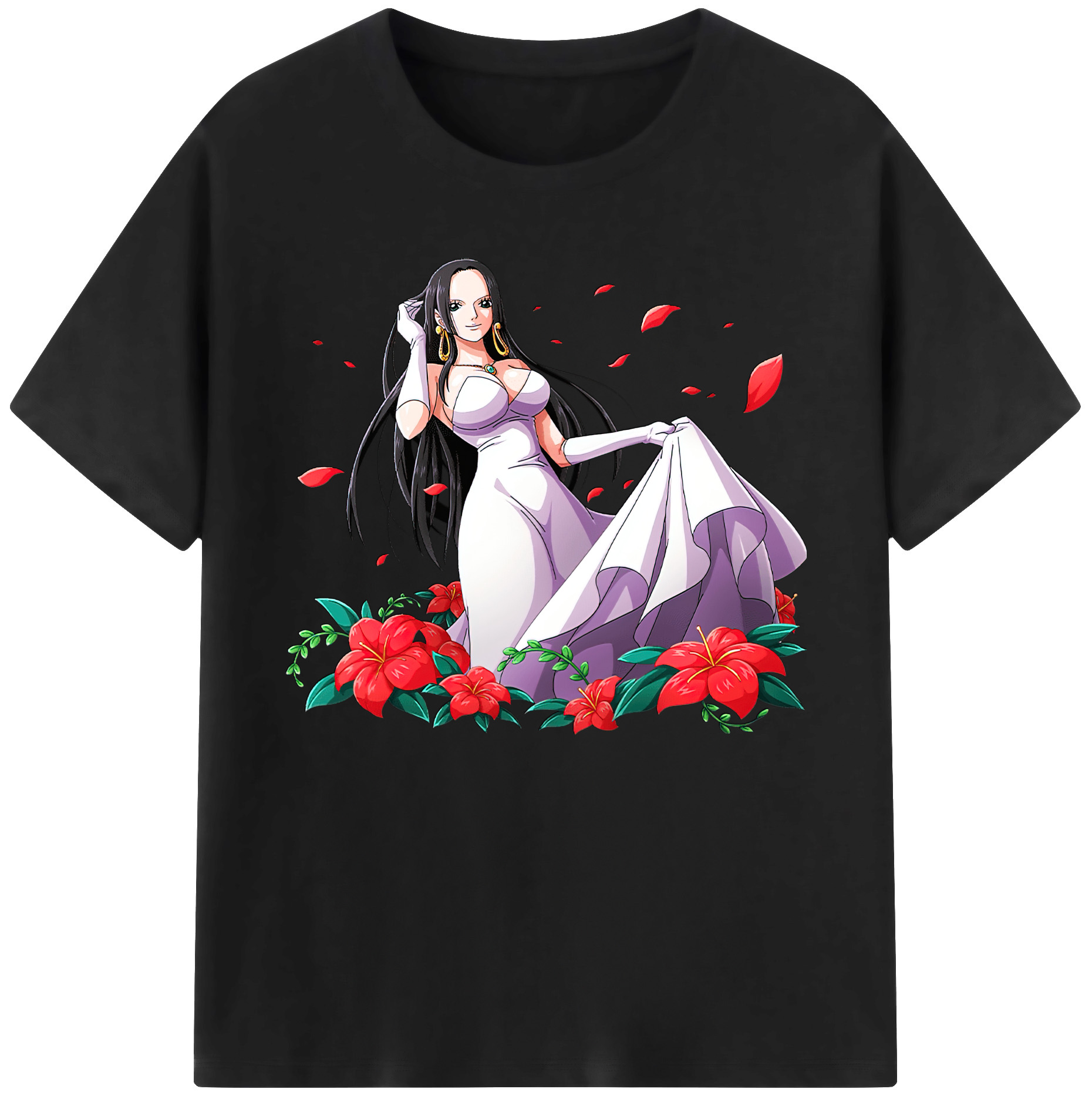 ワンピース ボア・ハンコック ONE PIECE Boa·Hancock 綿100％ メンズ半袖Tシャツ｜肌触りやわらか＆通気性