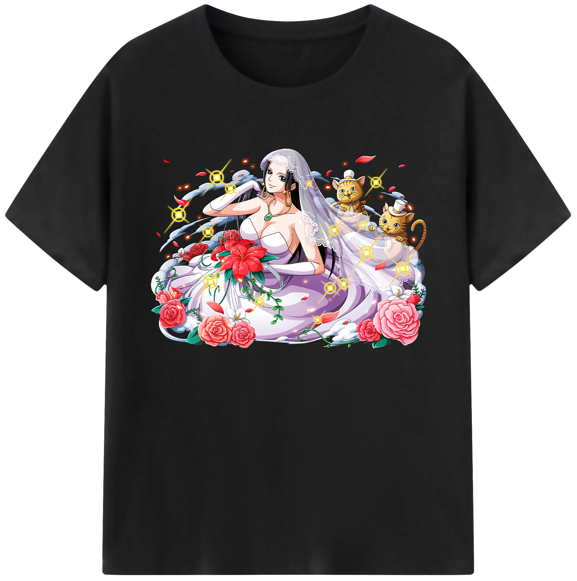 ワンピース ボア・ハンコック ONE PIECE Boa·Hancock 綿100％ メンズ半袖Tシャツ｜肌触りやわらか＆通気性