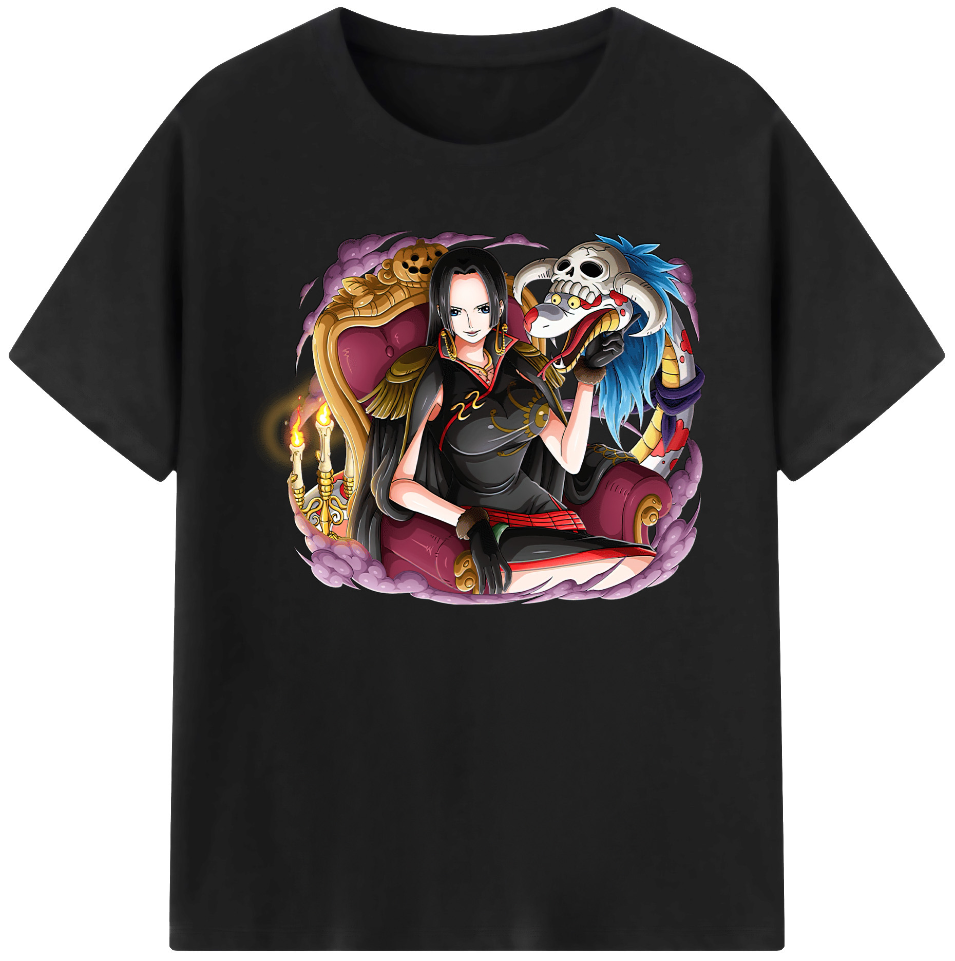 ワンピース ボア・ハンコック ONE PIECE Boa·Hancock 綿100％ メンズ半袖Tシャツ｜肌触りやわらか＆通気性