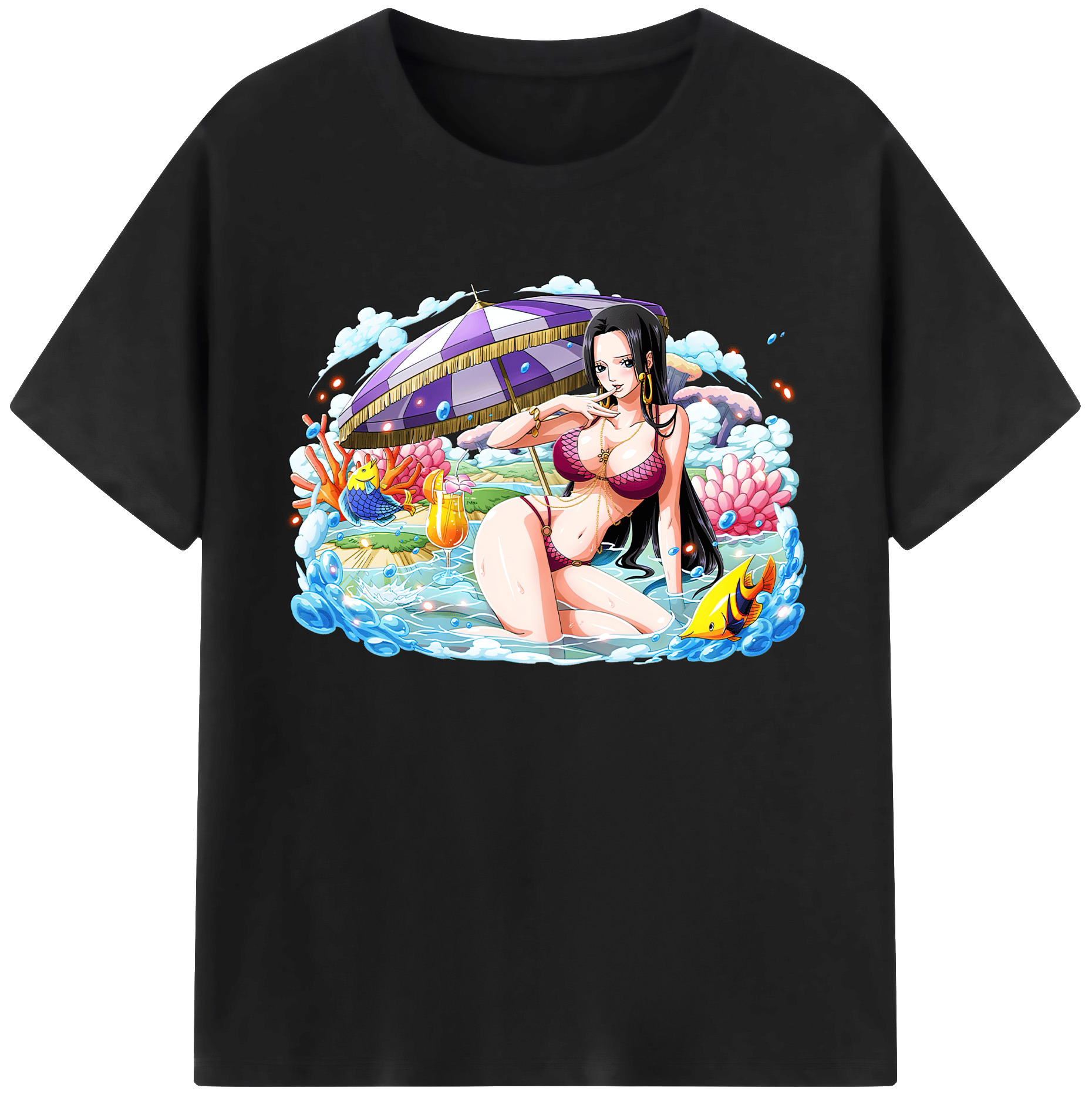 ワンピース ボア・ハンコック ONE PIECE Boa·Hancock 綿100％ メンズ半袖Tシャツ｜肌触りやわらか＆通気性