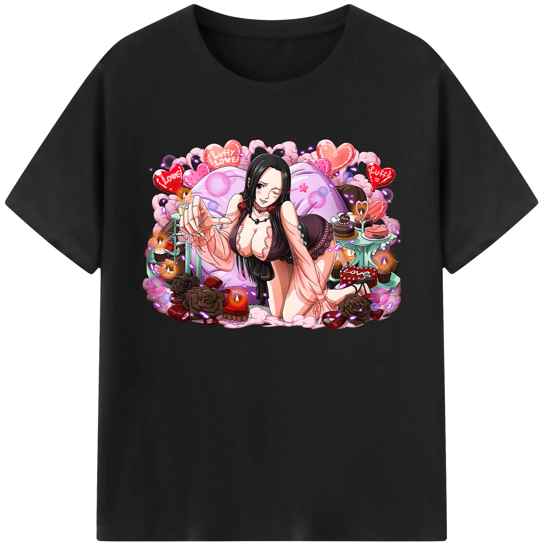 ワンピース ボア・ハンコック ONE PIECE Boa·Hancock 綿100％ メンズ半袖Tシャツ｜肌触りやわらか＆通気性