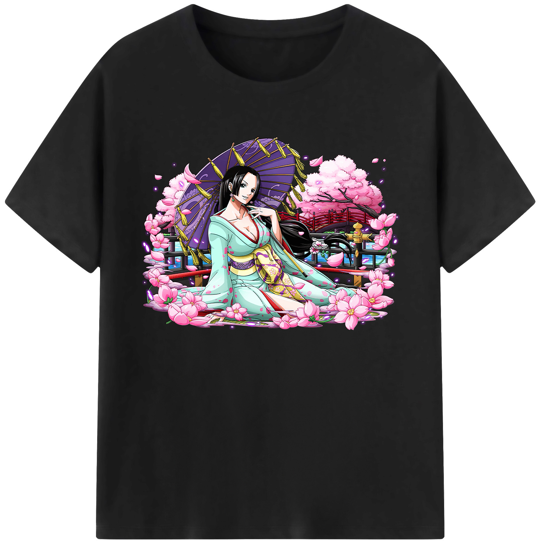 ワンピース ボア・ハンコック ONE PIECE Boa·Hancock 綿100％ メンズ半袖Tシャツ｜肌触りやわらか＆通気性