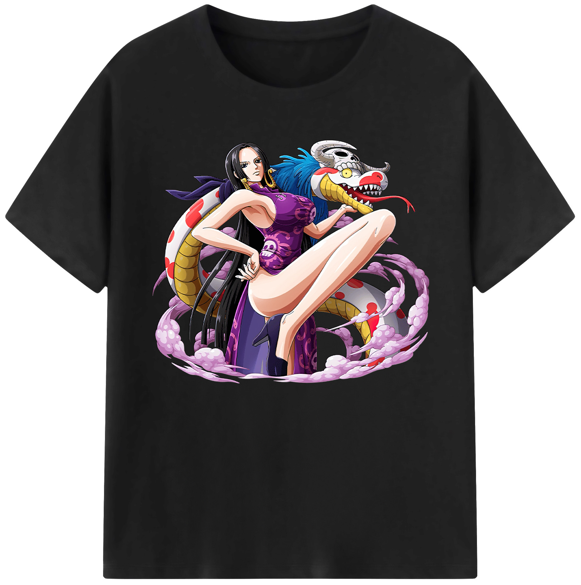 ワンピース ボア・ハンコック ONE PIECE Boa·Hancock 綿100％ メンズ半袖Tシャツ｜肌触りやわらか＆通気性