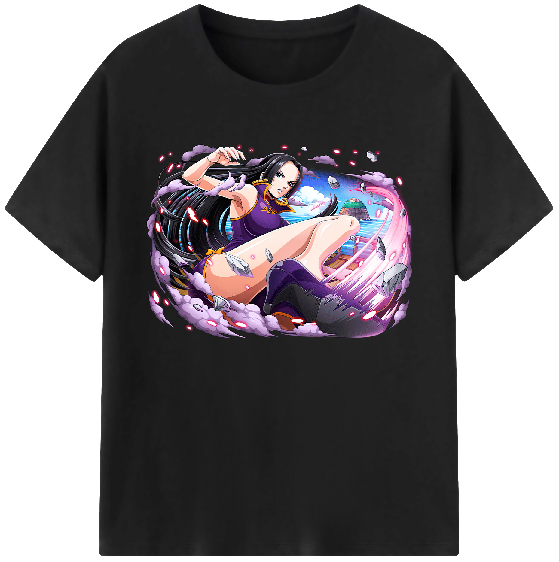ワンピース ボア・ハンコック ONE PIECE Boa·Hancock 綿100％ メンズ半袖Tシャツ｜肌触りやわらか＆通気性