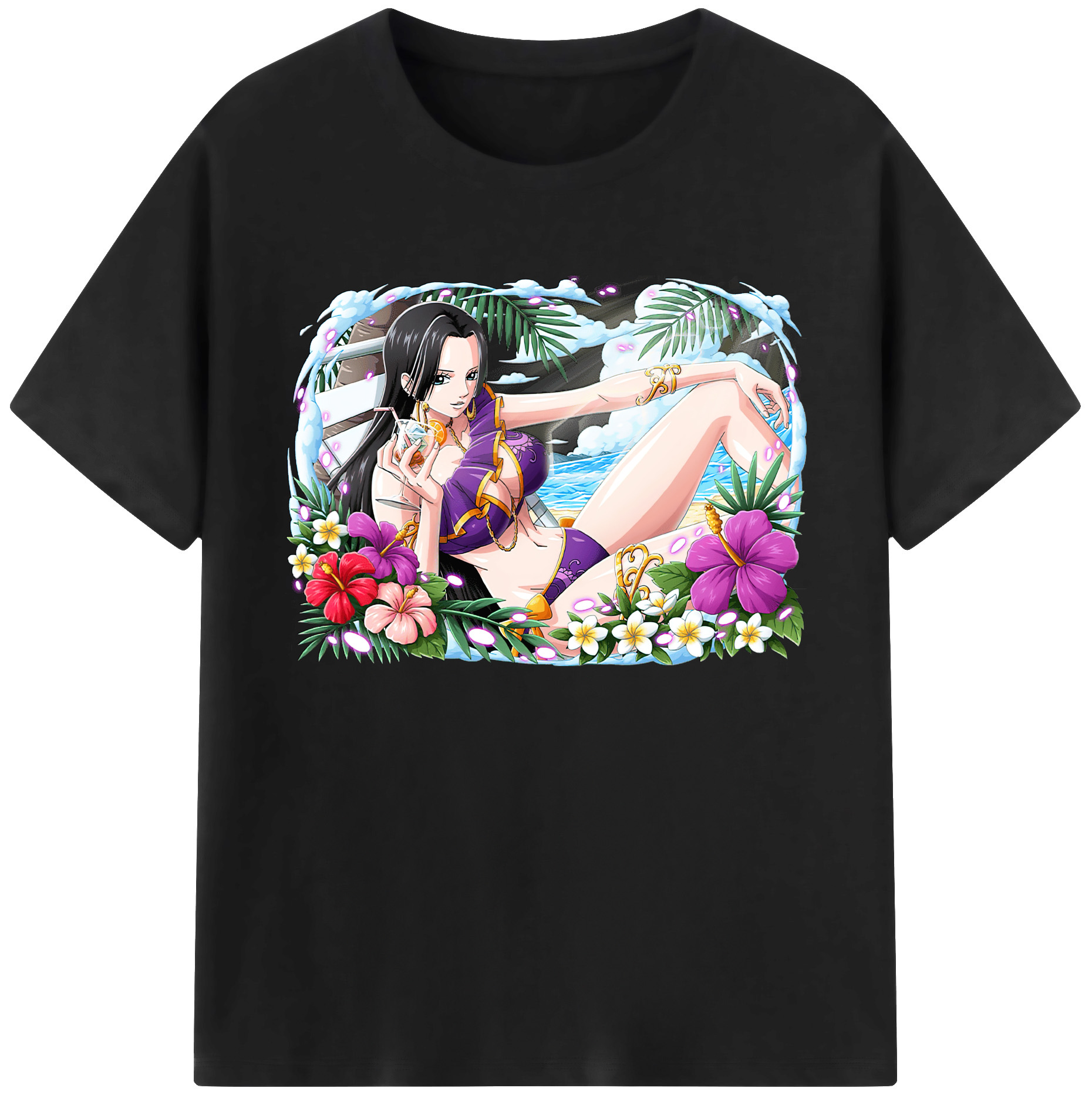 ワンピース ボア・ハンコック ONE PIECE Boa·Hancock 綿100％ メンズ半袖Tシャツ｜肌触りやわらか＆通気性