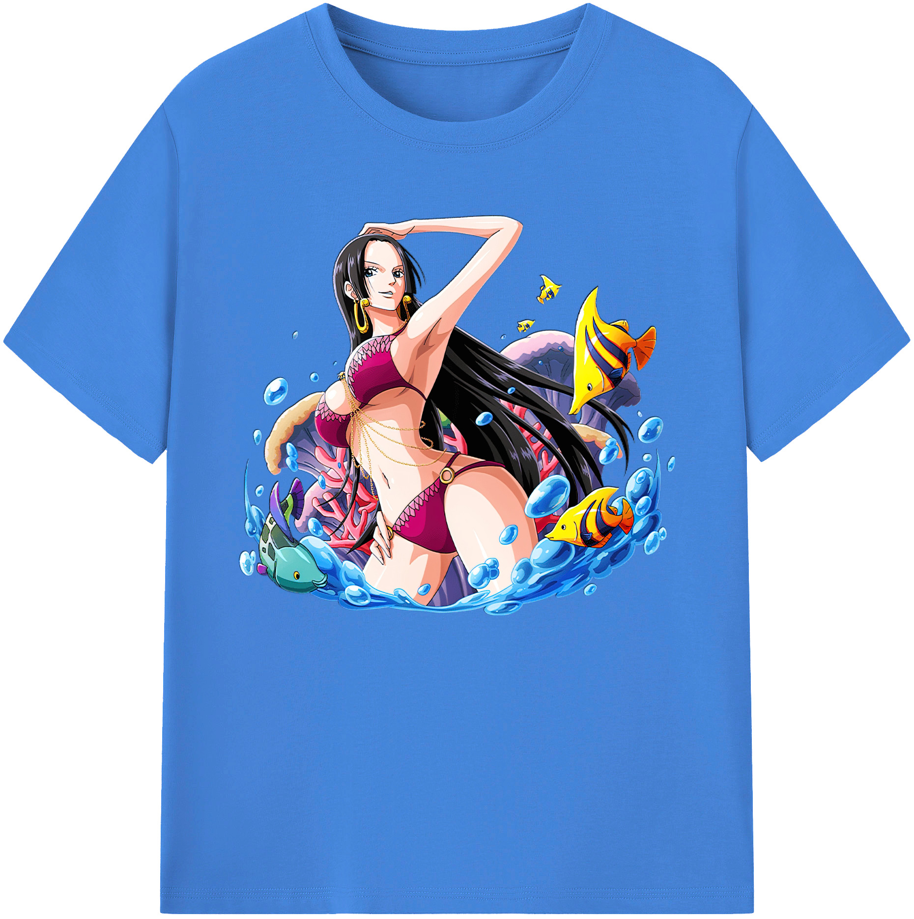 ワンピース ボア・ハンコック ONE PIECE Boa·Hancock 綿100％ メンズ半袖Tシャツ｜肌触りやわらか＆通気性