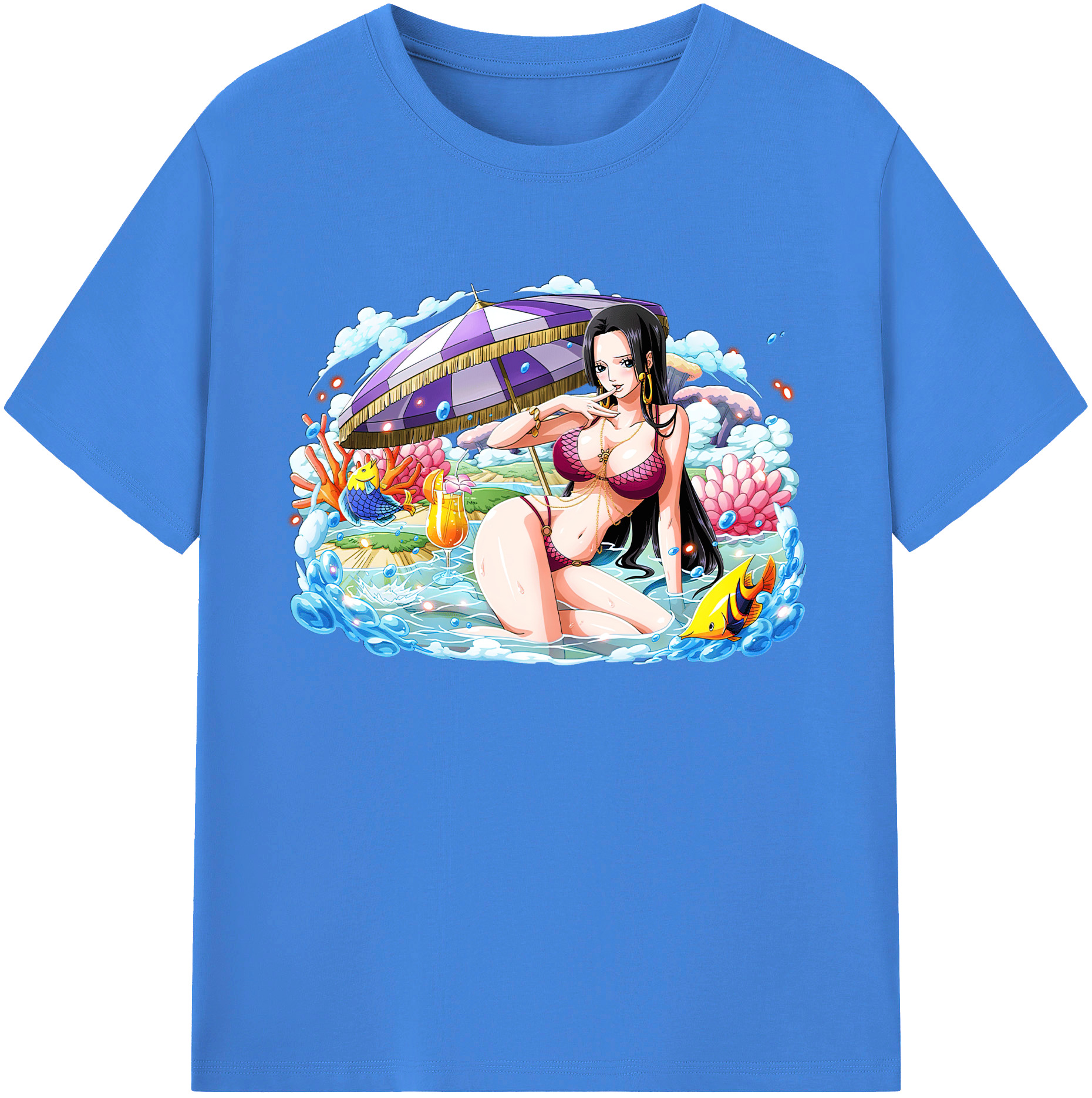 ワンピース ボア・ハンコック ONE PIECE Boa·Hancock 綿100％ メンズ半袖Tシャツ｜肌触りやわらか＆通気性
