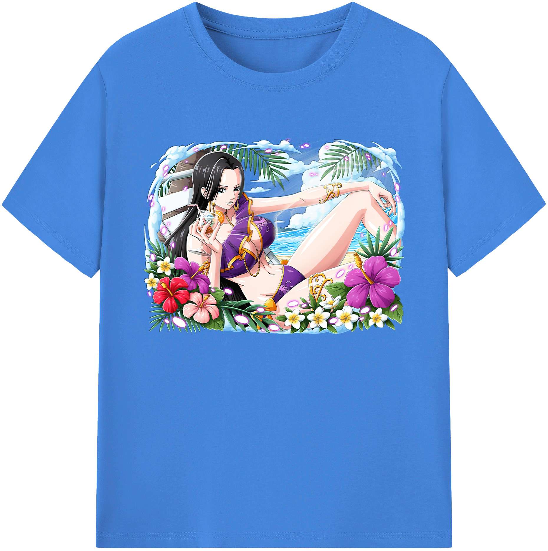 ワンピース ボア・ハンコック ONE PIECE Boa·Hancock 綿100％ メンズ半袖Tシャツ｜肌触りやわらか＆通気性
