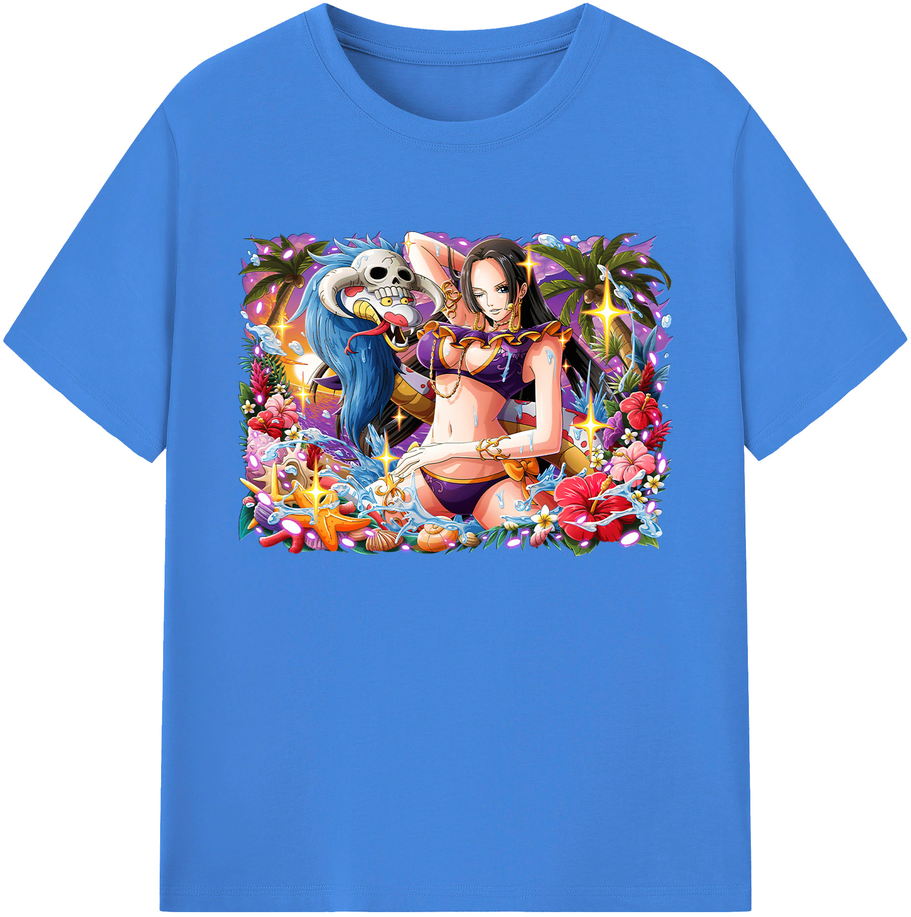 ワンピース ボア・ハンコック ONE PIECE Boa·Hancock 綿100％ メンズ半袖Tシャツ｜肌触りやわらか＆通気性