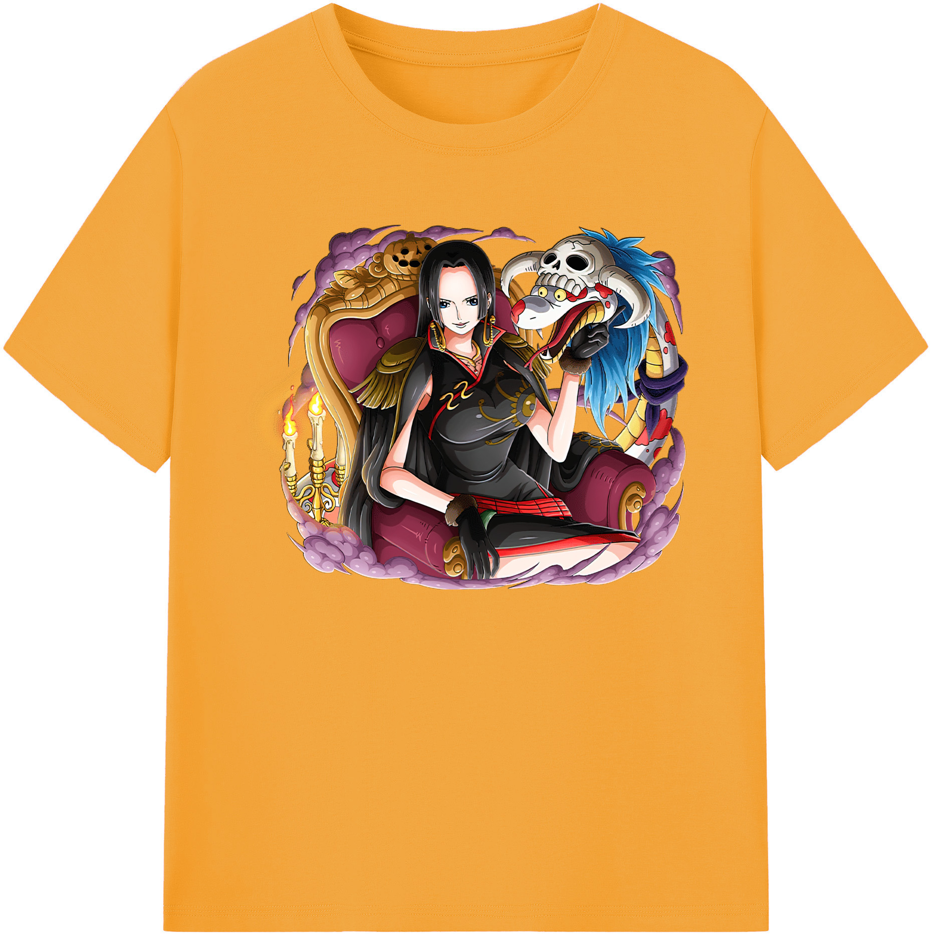 ワンピース ボア・ハンコック ONE PIECE Boa·Hancock 綿100％ メンズ半袖Tシャツ｜肌触りやわらか＆通気性