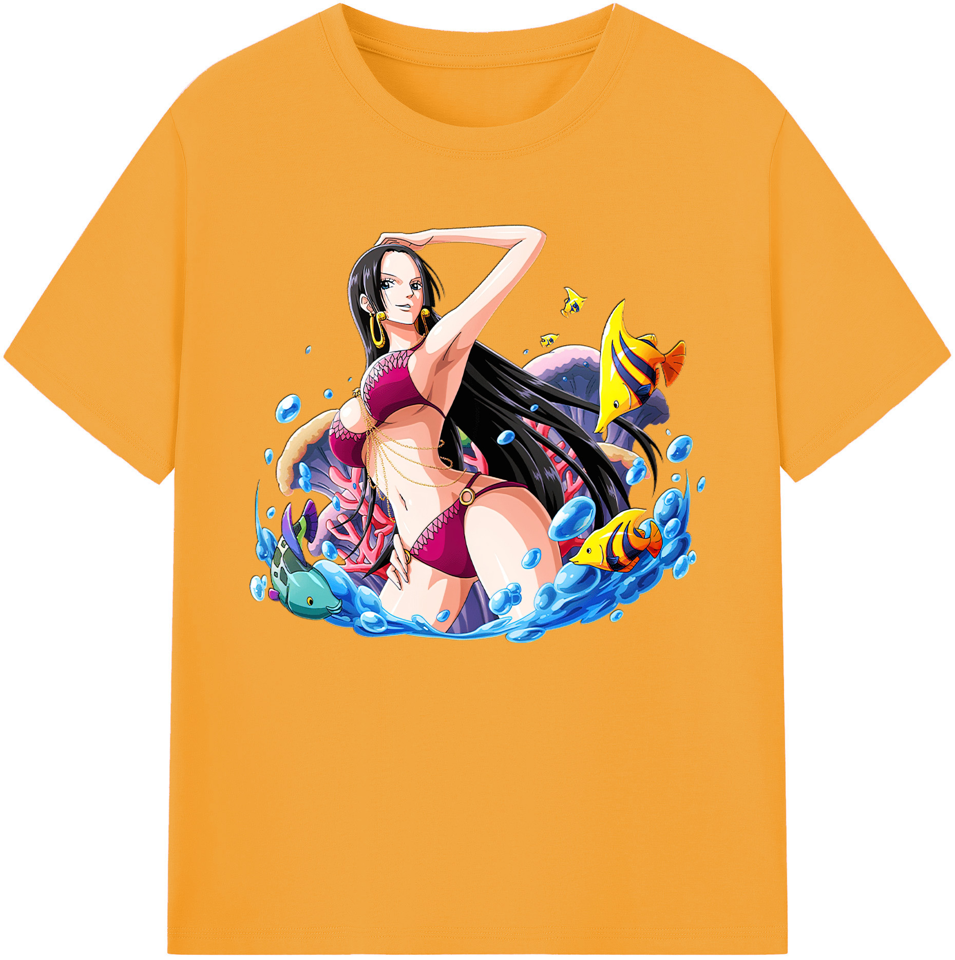 ワンピース ボア・ハンコック ONE PIECE Boa·Hancock 綿100％ メンズ半袖Tシャツ｜肌触りやわらか＆通気性