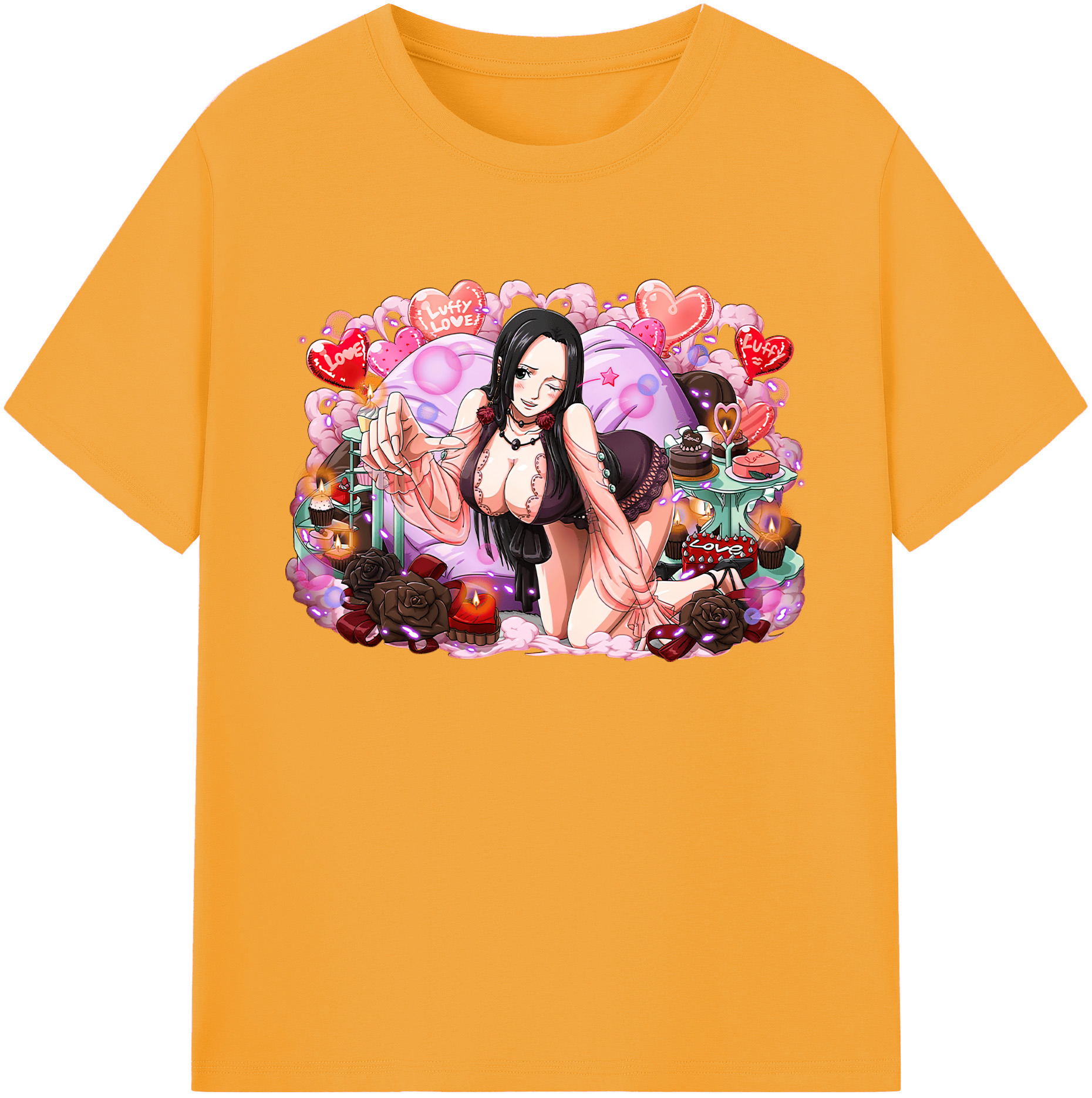 ワンピース ボア・ハンコック ONE PIECE Boa·Hancock 綿100％ メンズ半袖Tシャツ｜肌触りやわらか＆通気性