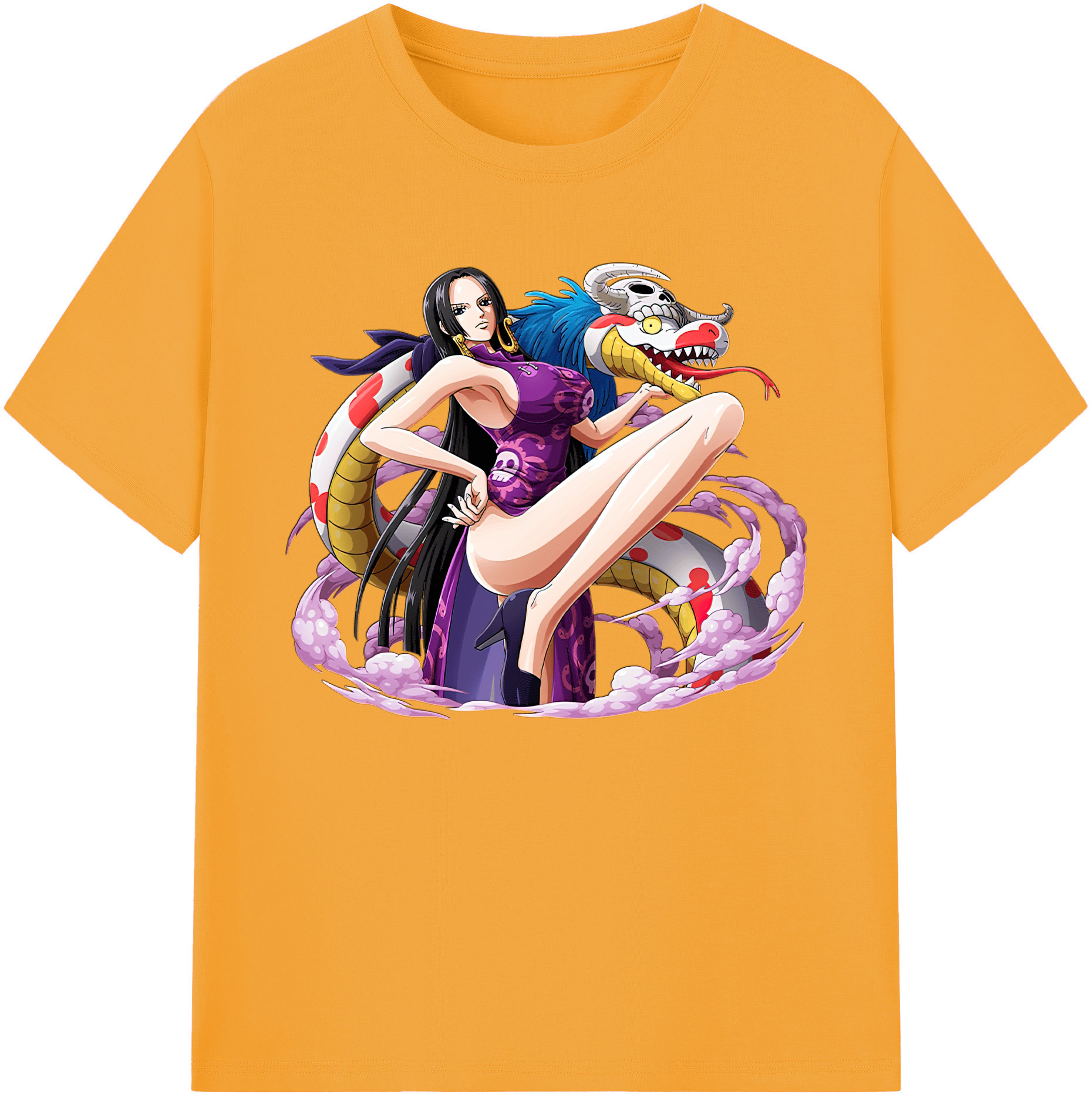 ワンピース ボア・ハンコック ONE PIECE Boa·Hancock 綿100％ メンズ半袖Tシャツ｜肌触りやわらか＆通気性