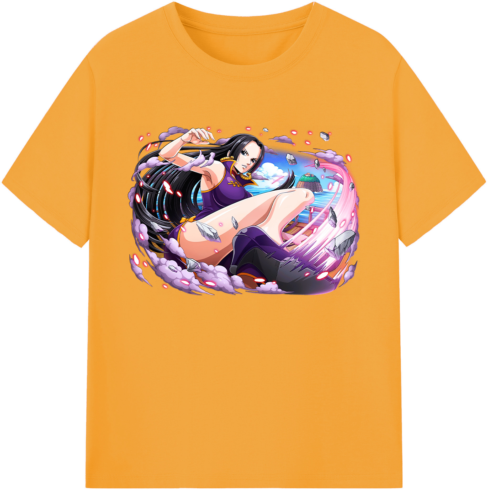 ワンピース ボア・ハンコック ONE PIECE Boa·Hancock 綿100％ メンズ半袖Tシャツ｜肌触りやわらか＆通気性