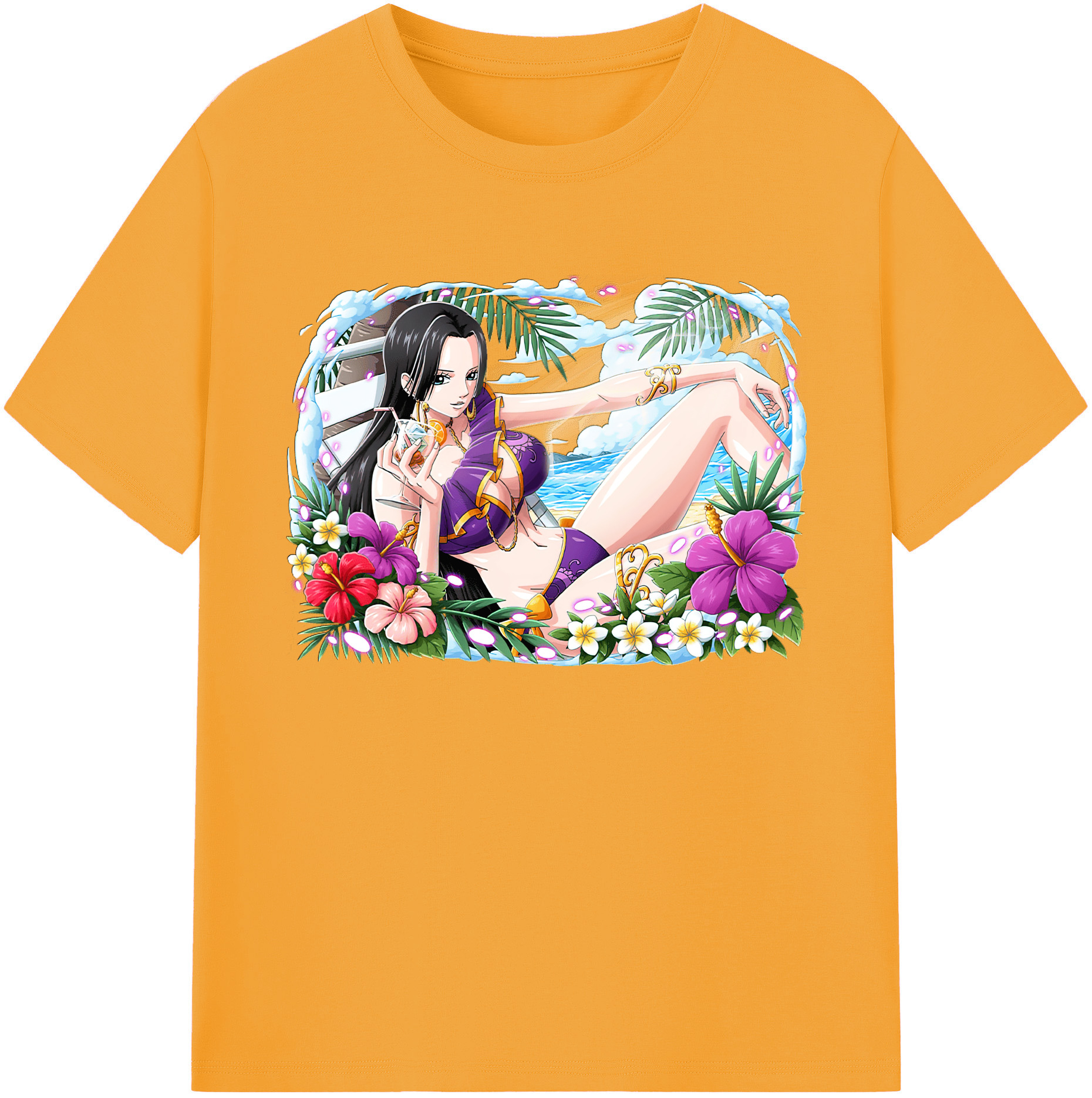 ワンピース ボア・ハンコック ONE PIECE Boa·Hancock 綿100％ メンズ半袖Tシャツ｜肌触りやわらか＆通気性