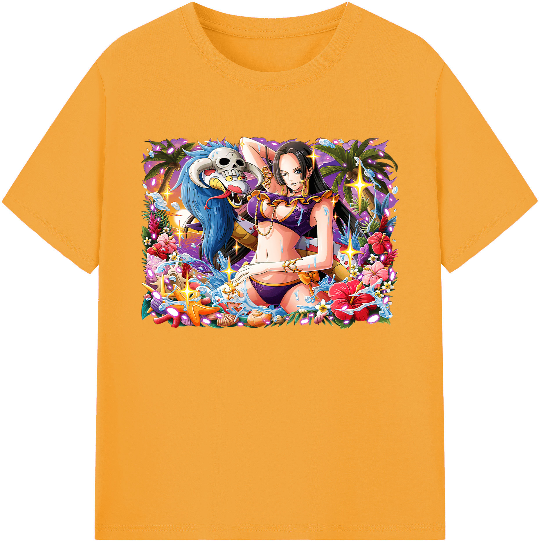 ワンピース ボア・ハンコック ONE PIECE Boa·Hancock 綿100％ メンズ半袖Tシャツ｜肌触りやわらか＆通気性