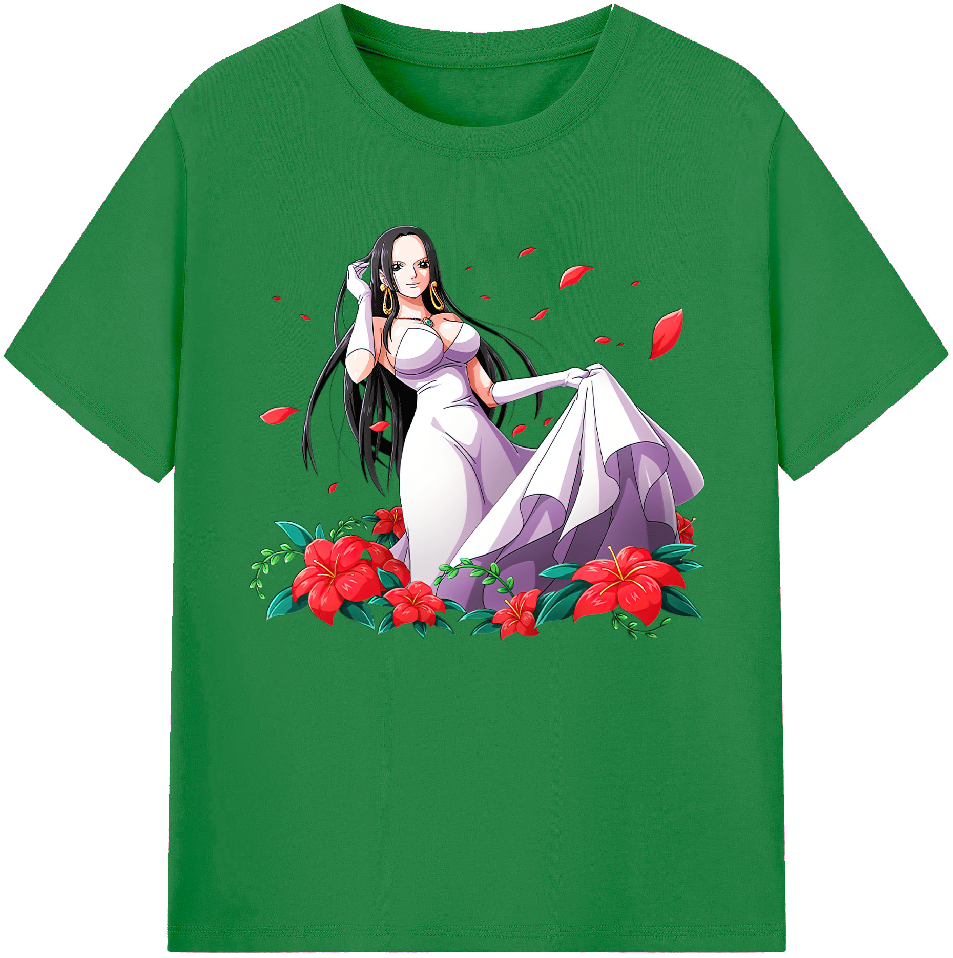 ワンピース ボア・ハンコック ONE PIECE Boa·Hancock 綿100％ メンズ半袖Tシャツ｜肌触りやわらか＆通気性