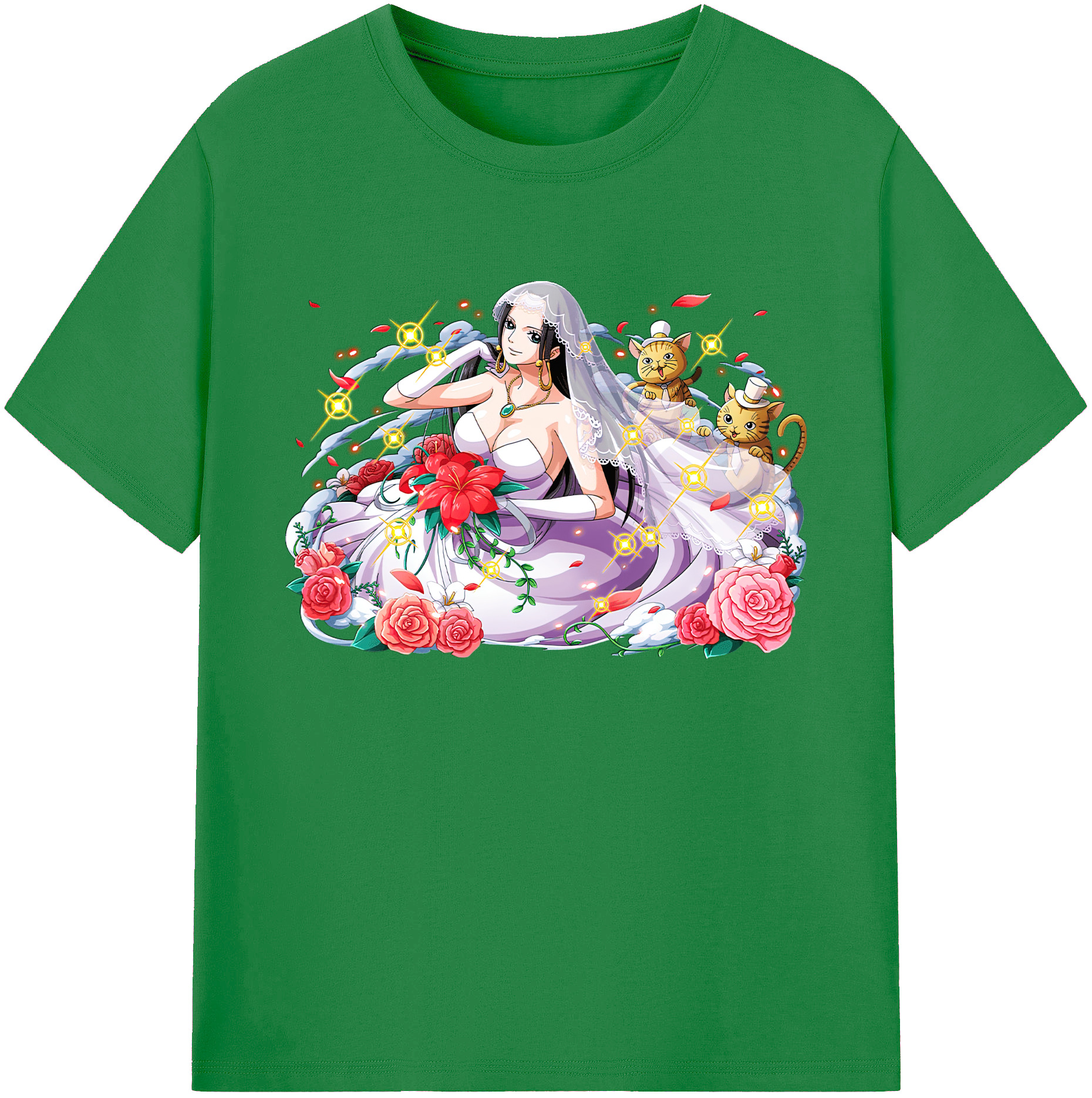 ワンピース ボア・ハンコック ONE PIECE Boa·Hancock 綿100％ メンズ半袖Tシャツ｜肌触りやわらか＆通気性
