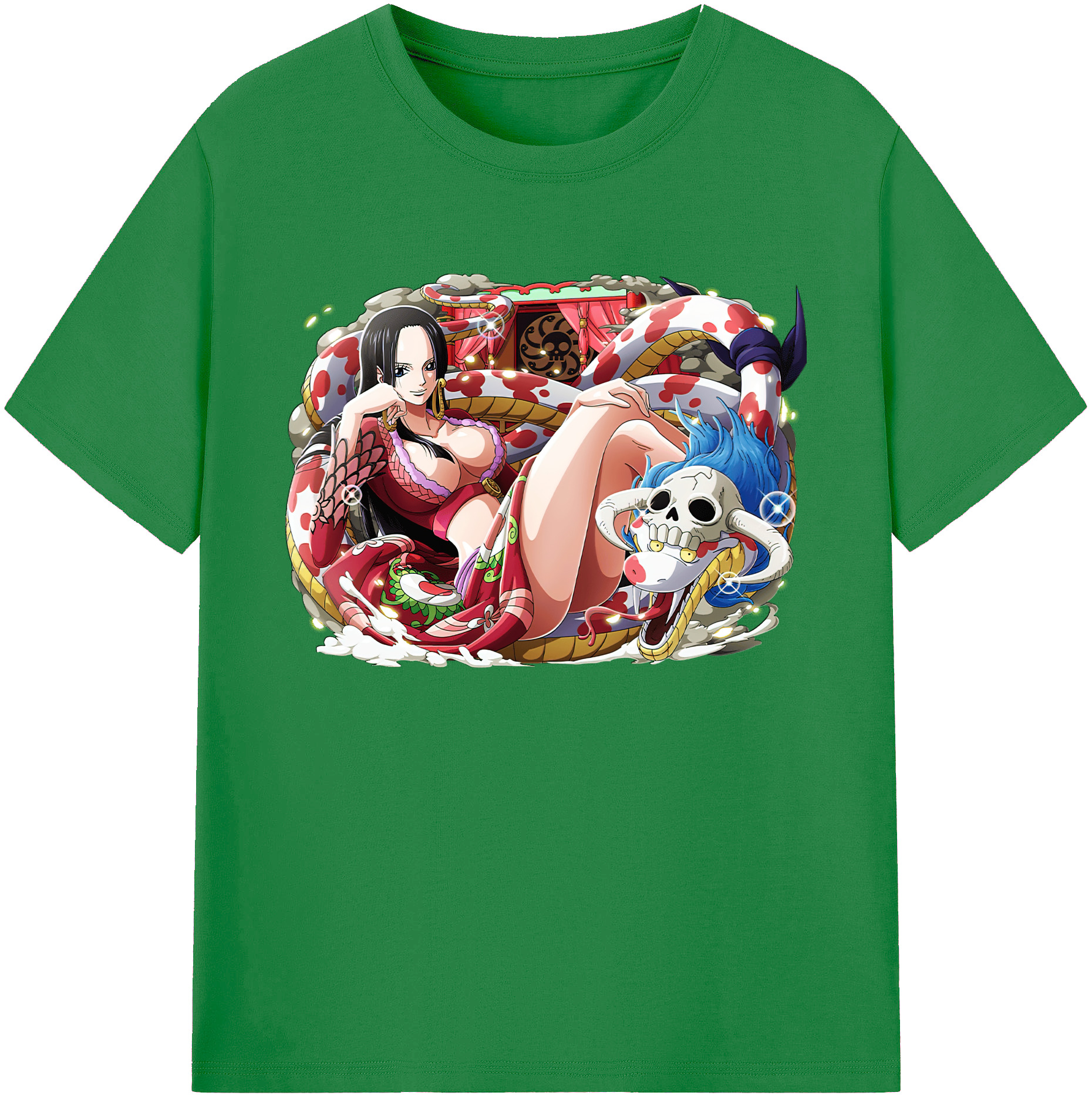 ワンピース ボア・ハンコック ONE PIECE Boa·Hancock 綿100％ メンズ半袖Tシャツ｜肌触りやわらか＆通気性