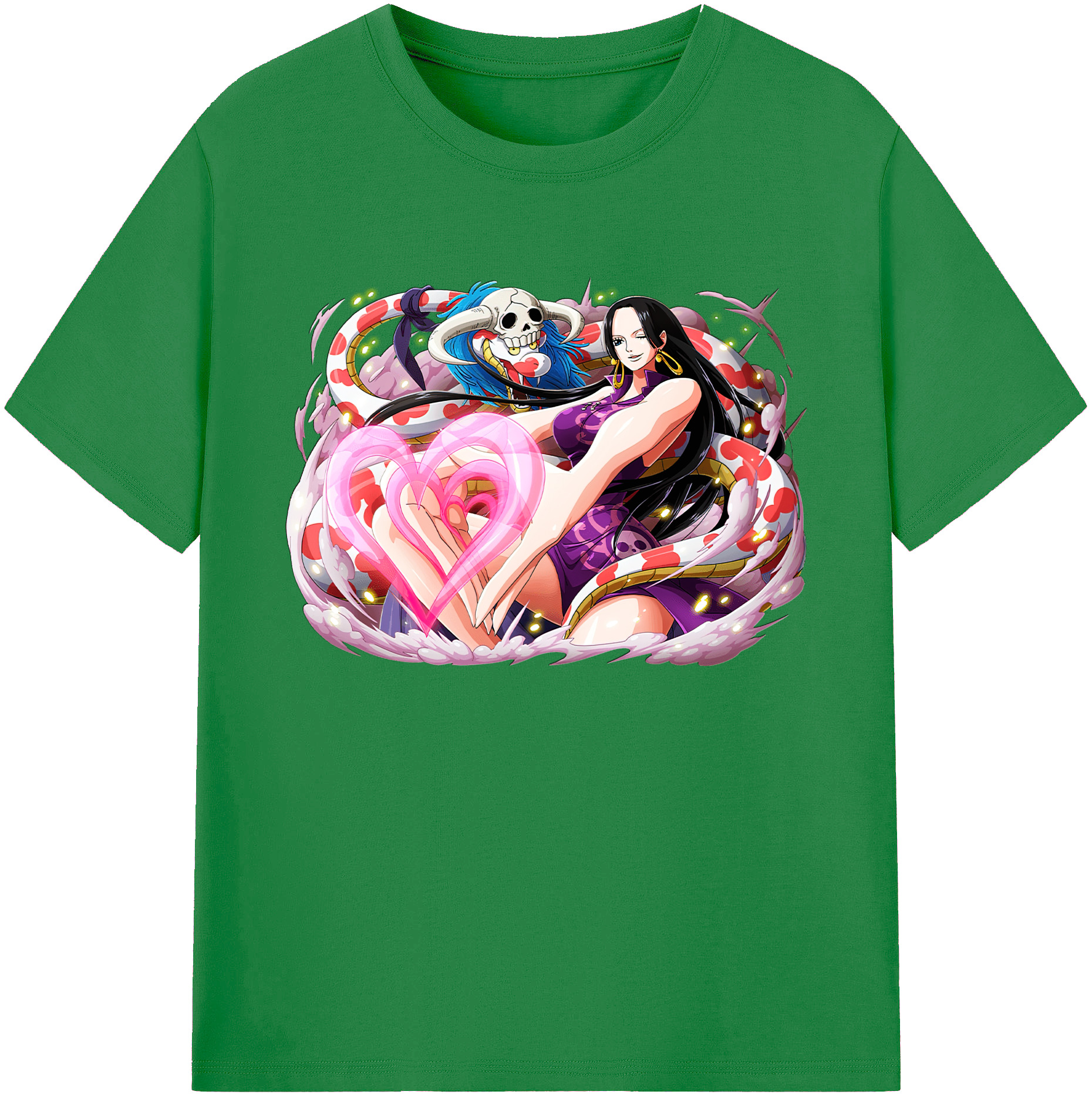 ワンピース ボア・ハンコック ONE PIECE Boa·Hancock 綿100％ メンズ半袖Tシャツ｜肌触りやわらか＆通気性
