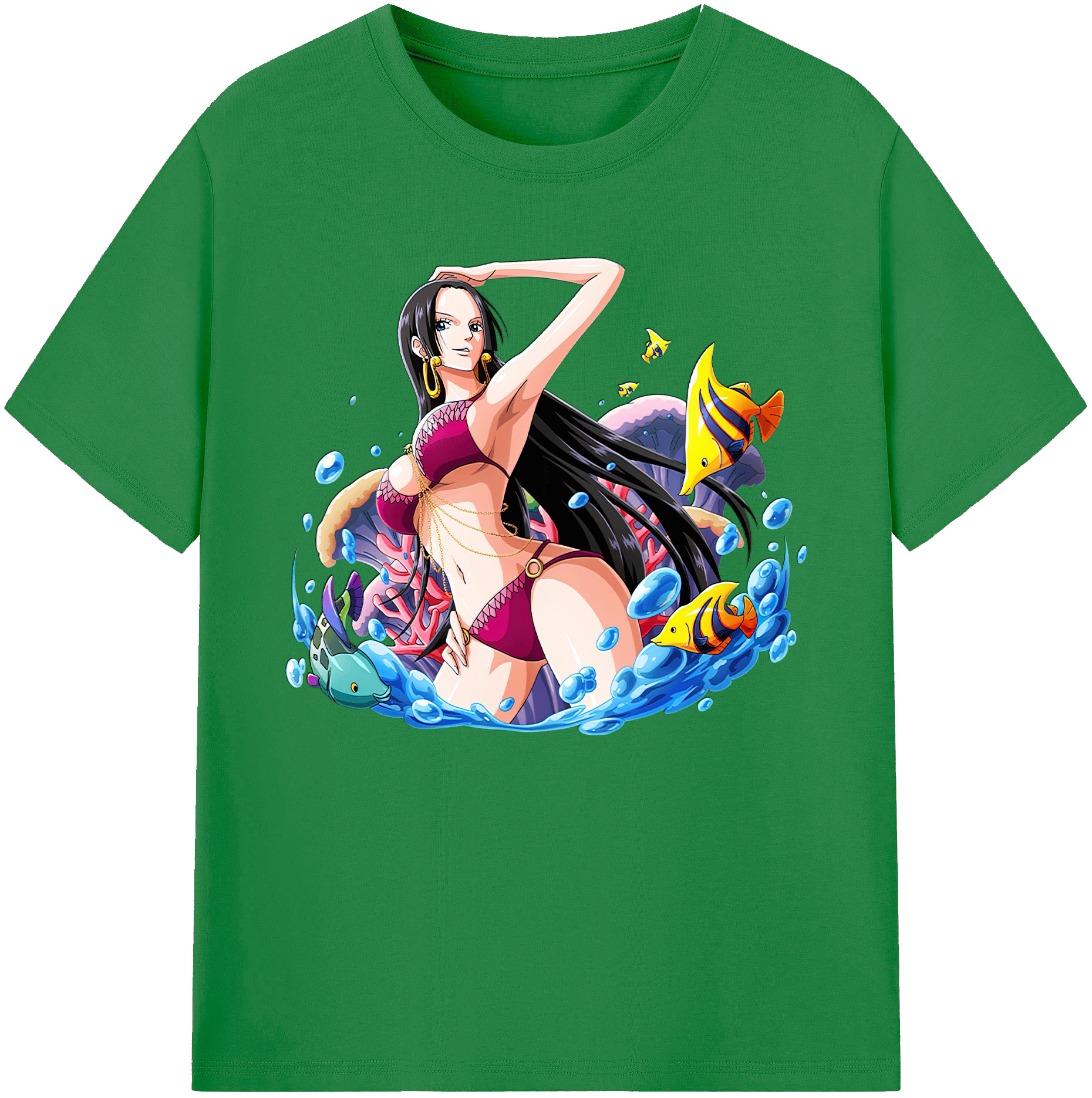 ワンピース ボア・ハンコック ONE PIECE Boa·Hancock 綿100％ メンズ半袖Tシャツ｜肌触りやわらか＆通気性