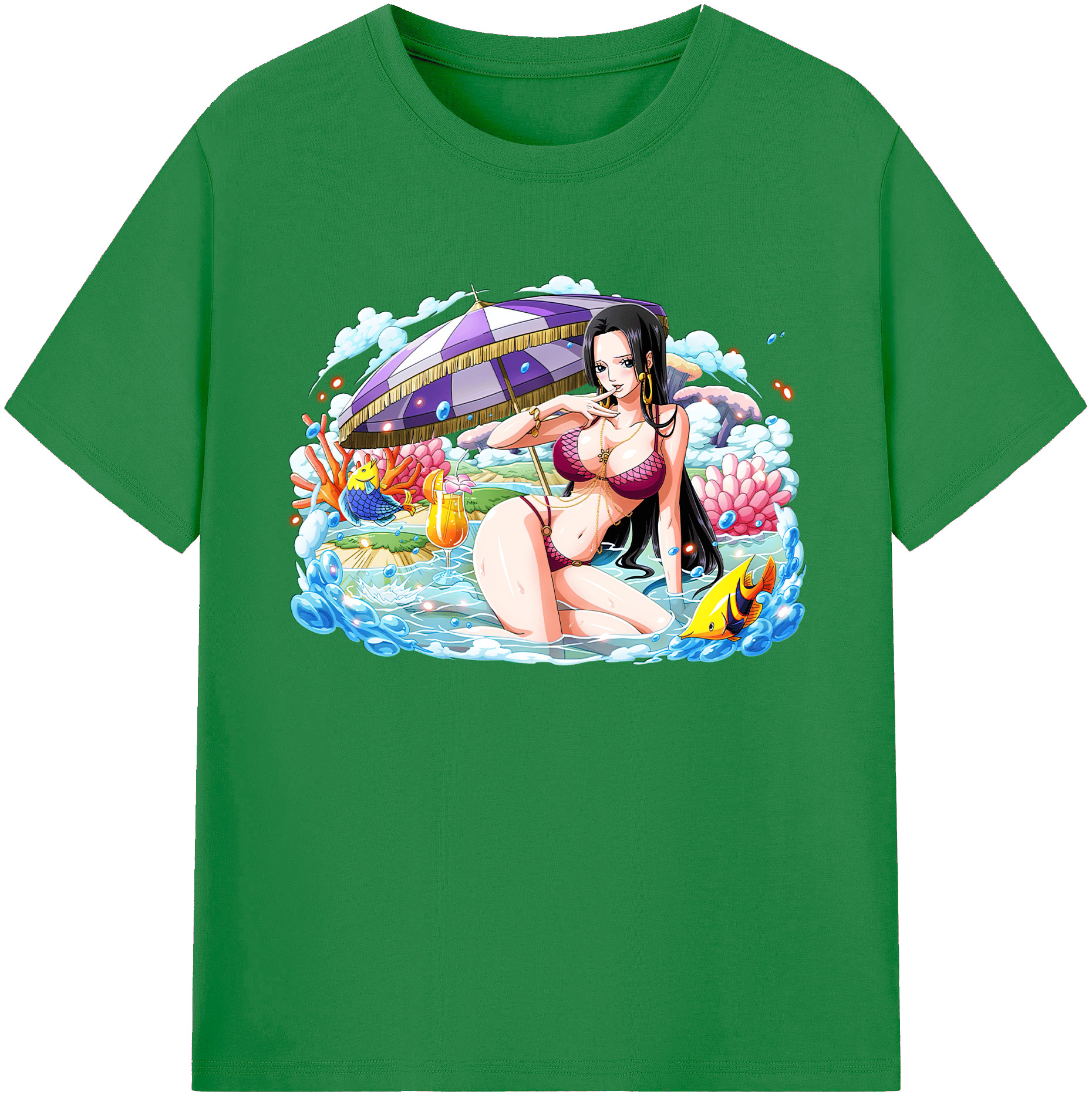 ワンピース ボア・ハンコック ONE PIECE Boa·Hancock 綿100％ メンズ半袖Tシャツ｜肌触りやわらか＆通気性