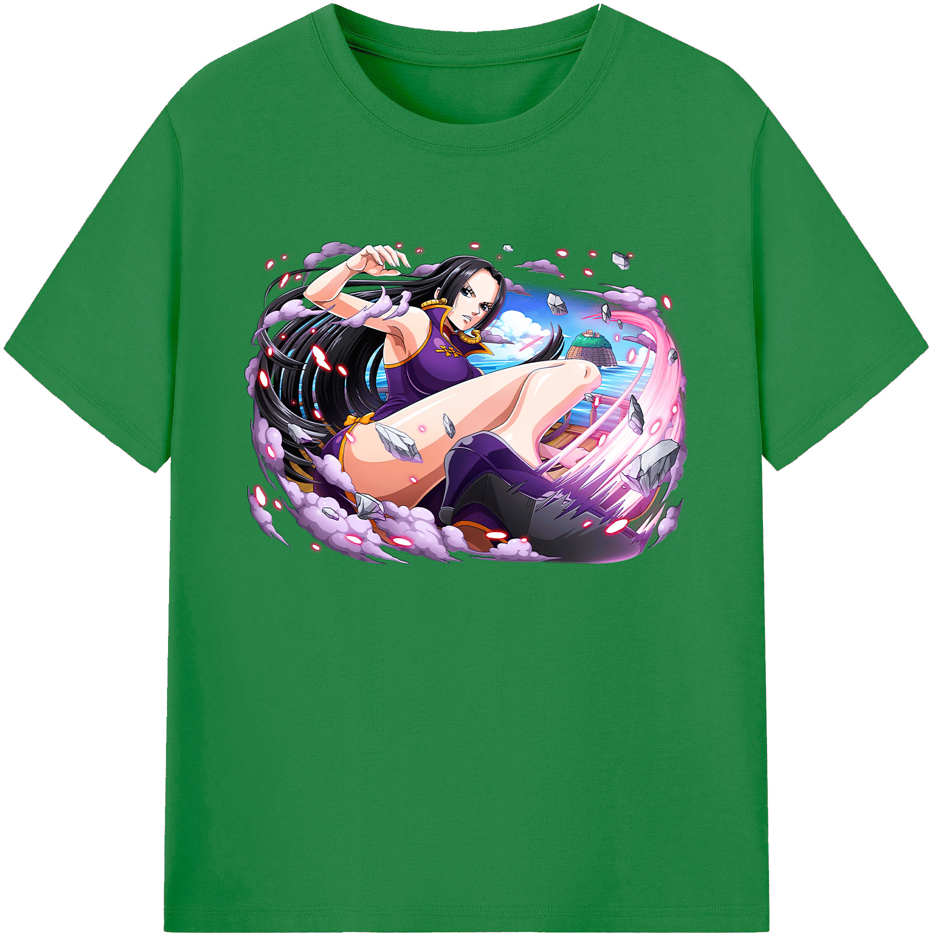 ワンピース ボア・ハンコック ONE PIECE Boa·Hancock 綿100％ メンズ半袖Tシャツ｜肌触りやわらか＆通気性