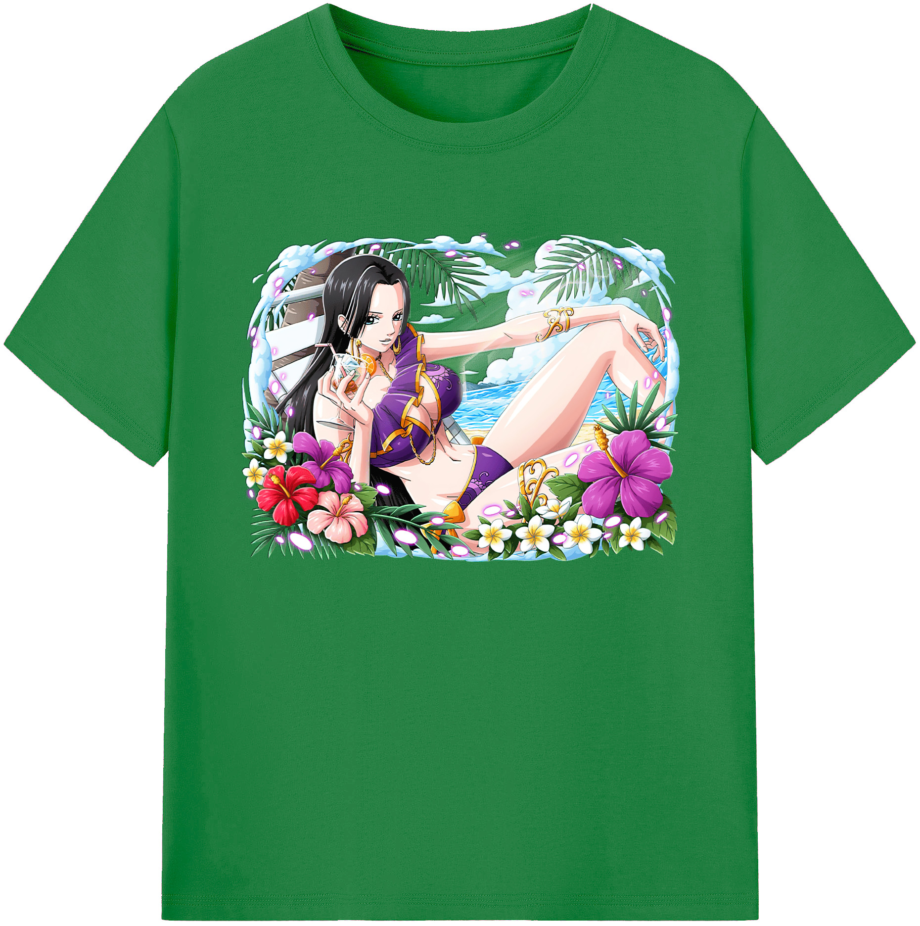 ワンピース ボア・ハンコック ONE PIECE Boa·Hancock 綿100％ メンズ半袖Tシャツ｜肌触りやわらか＆通気性