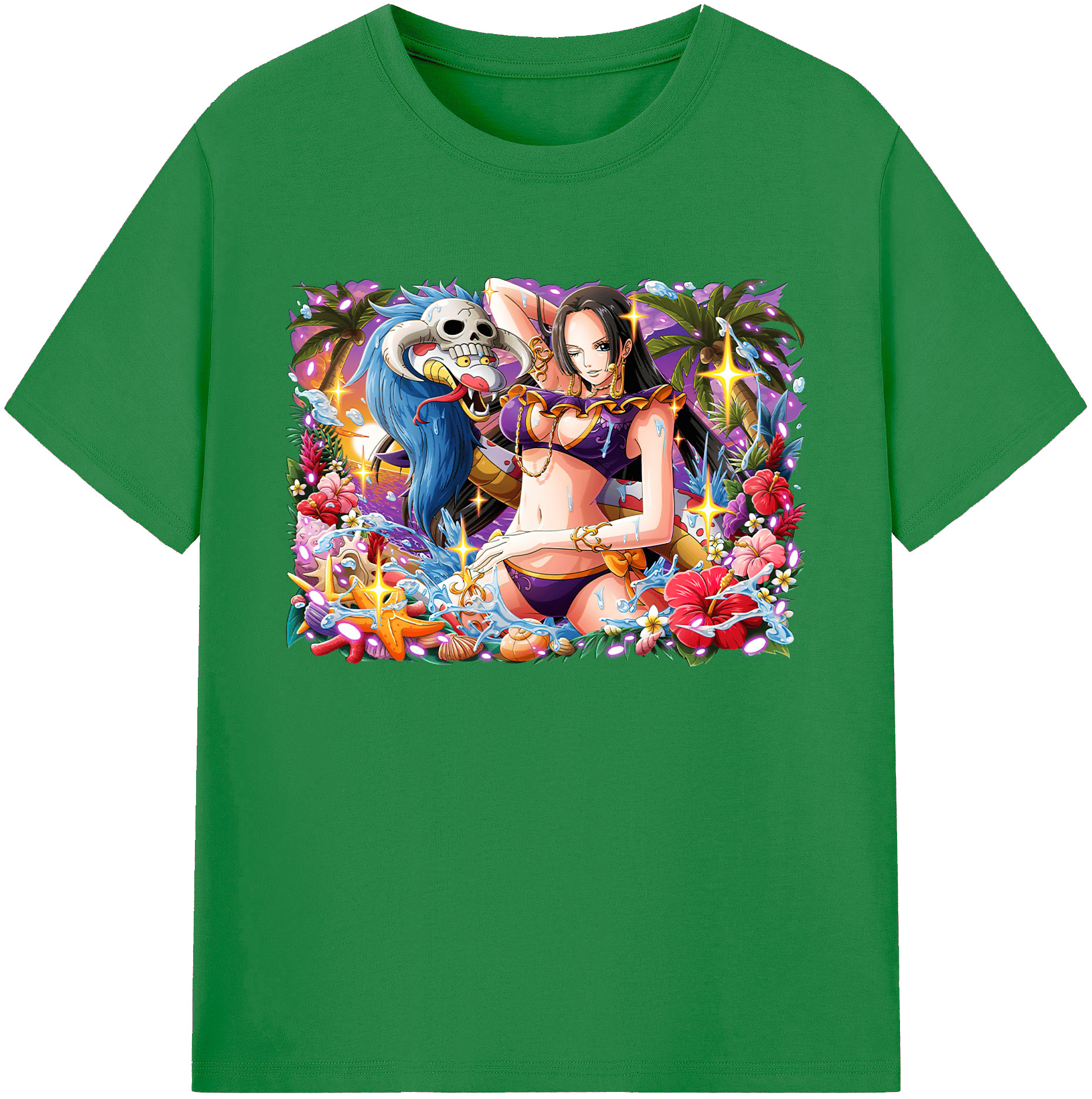 ワンピース ボア・ハンコック ONE PIECE Boa·Hancock 綿100％ メンズ半袖Tシャツ｜肌触りやわらか＆通気性